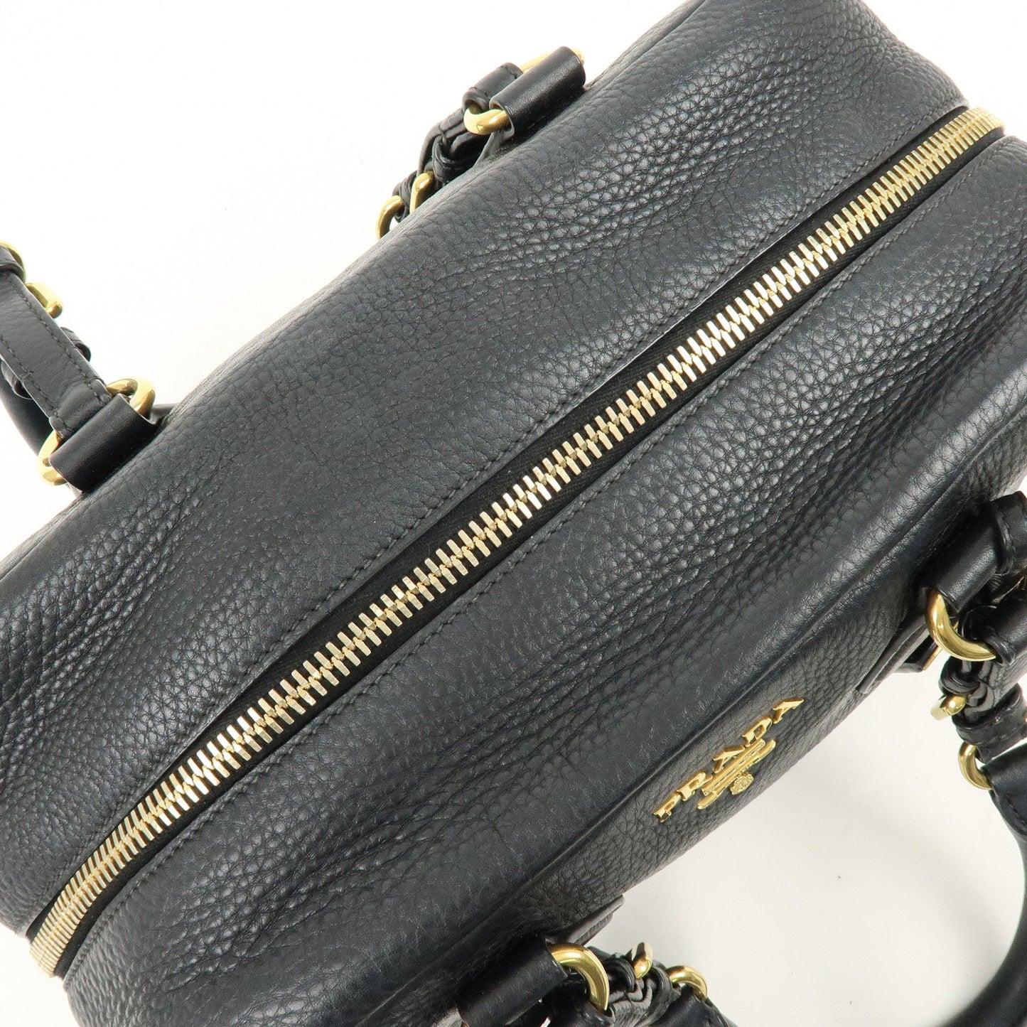 Prada Logo Leather Boston Bag Shoulder Bag Black B3091M【Pre-order】
