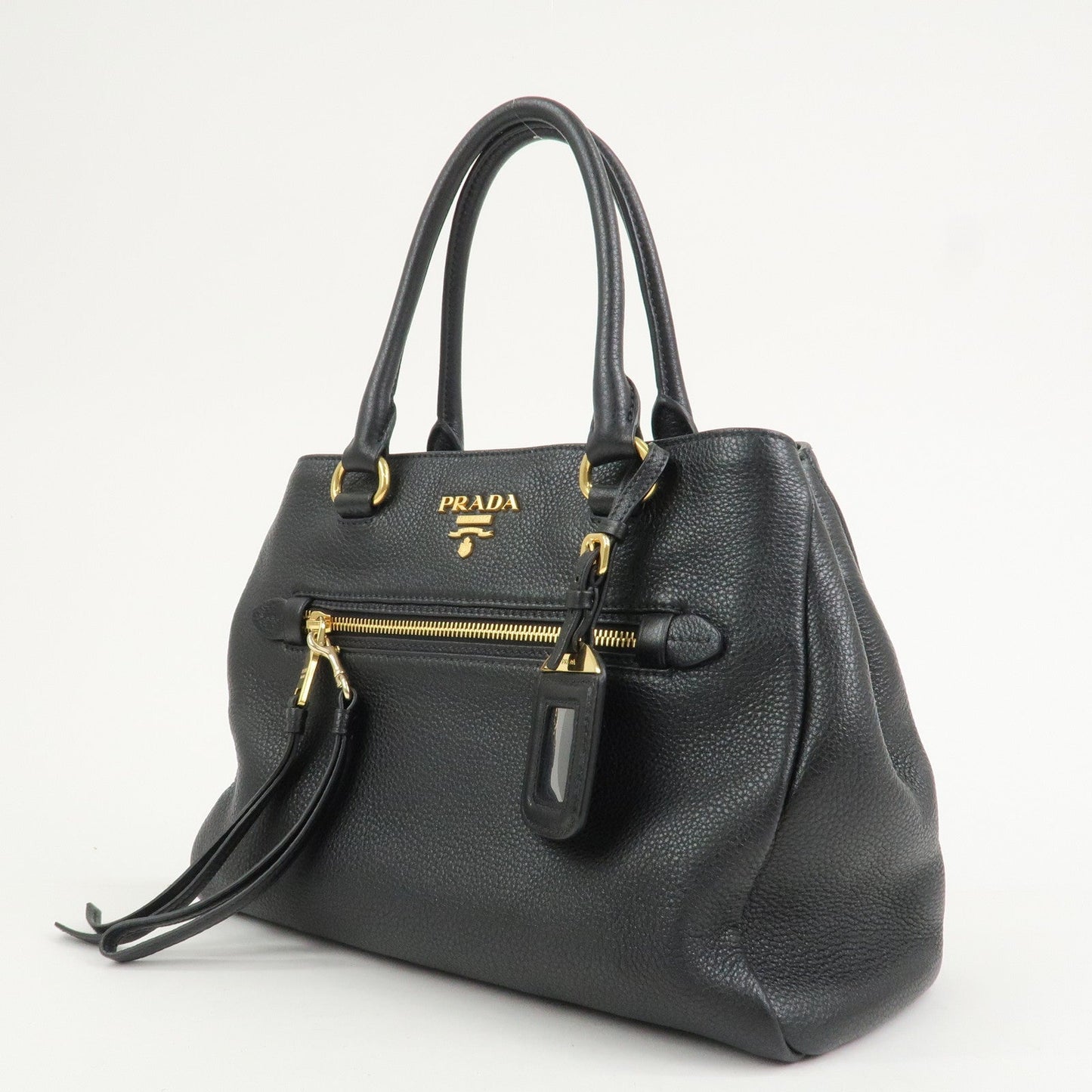 Prada Logo Leather 2Way Bag Shoulder Bag Hand Bag Black 1BG044【Pre-order】