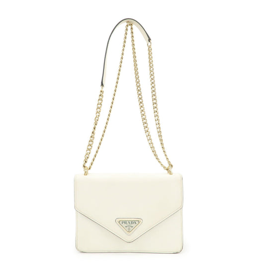 Prada Triangle Logo Saffiano Leather Chain Shoulder Bag 1BD200【Pre-order】