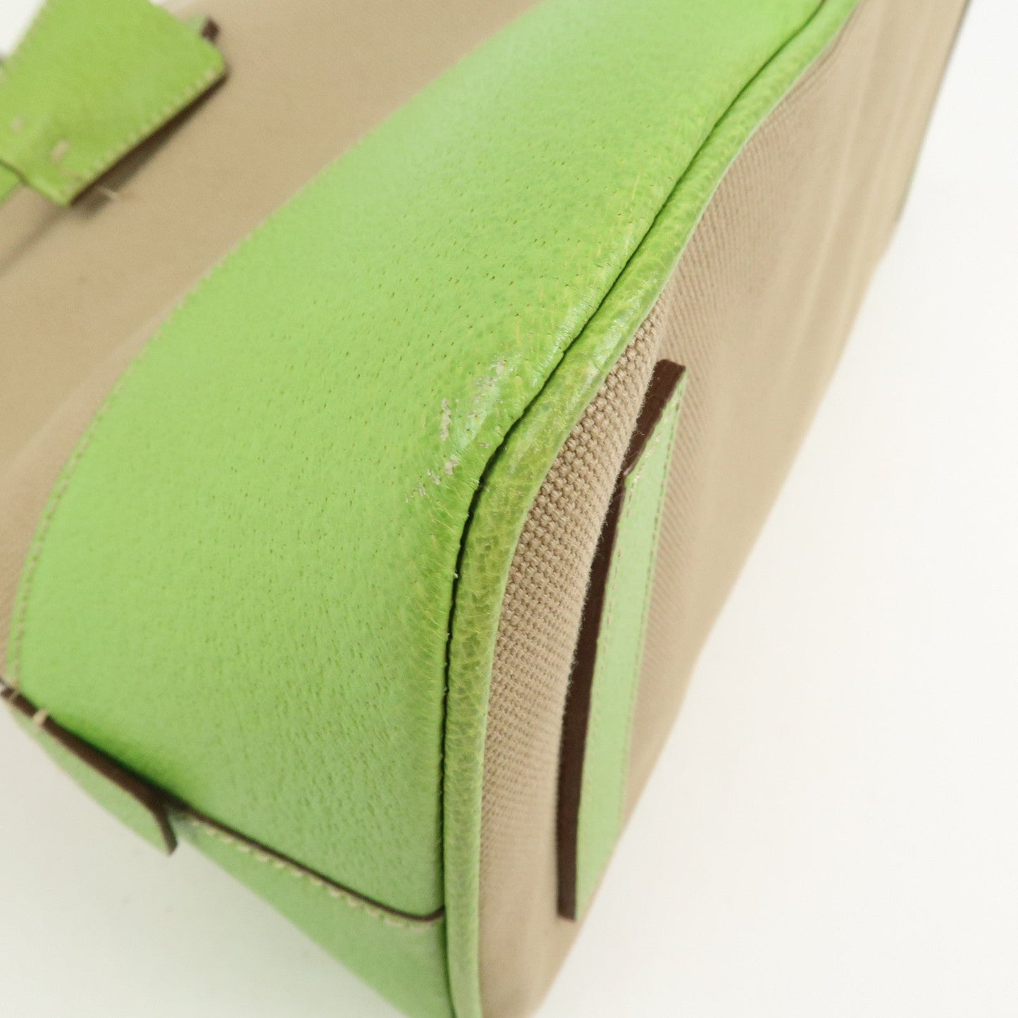Prada Canvas Leather Tote Bag Hand Bag Beige Light Green BN0082【Pre-order】