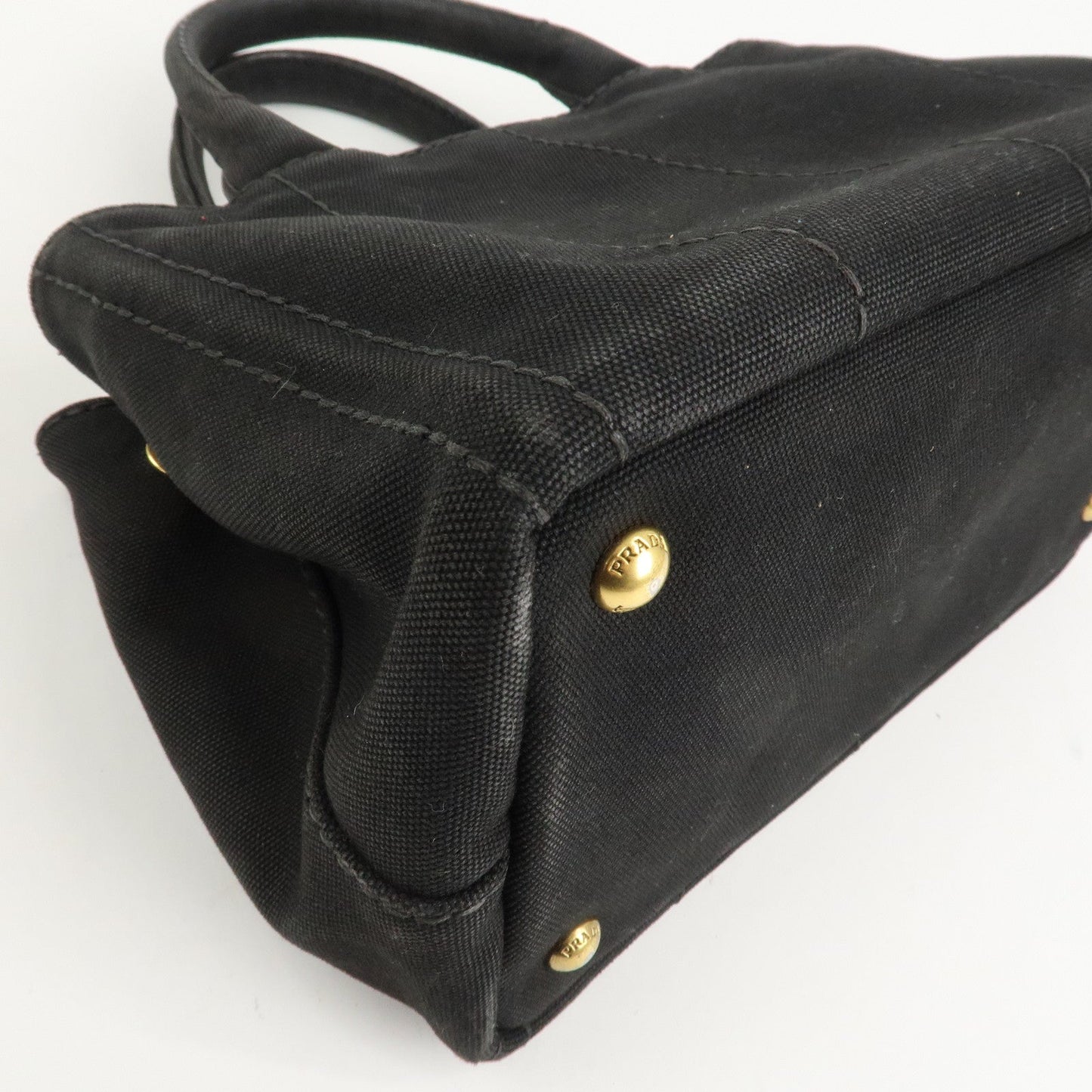 Prada Canapa Mini Canvas 2Way Hand Bag Tote Bag Black 1BG439 Used【Pre-order】