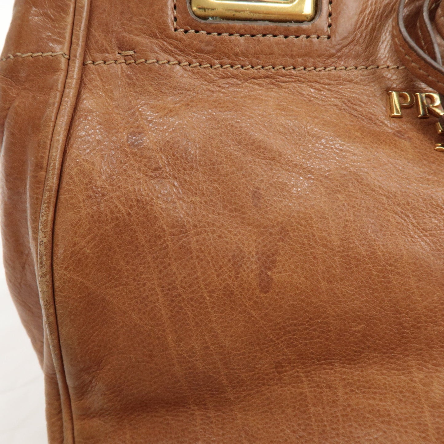 Prada Logo Leather Ribbon 2Way Bag Hand Bag Brown BN2245 Used【Pre-order】