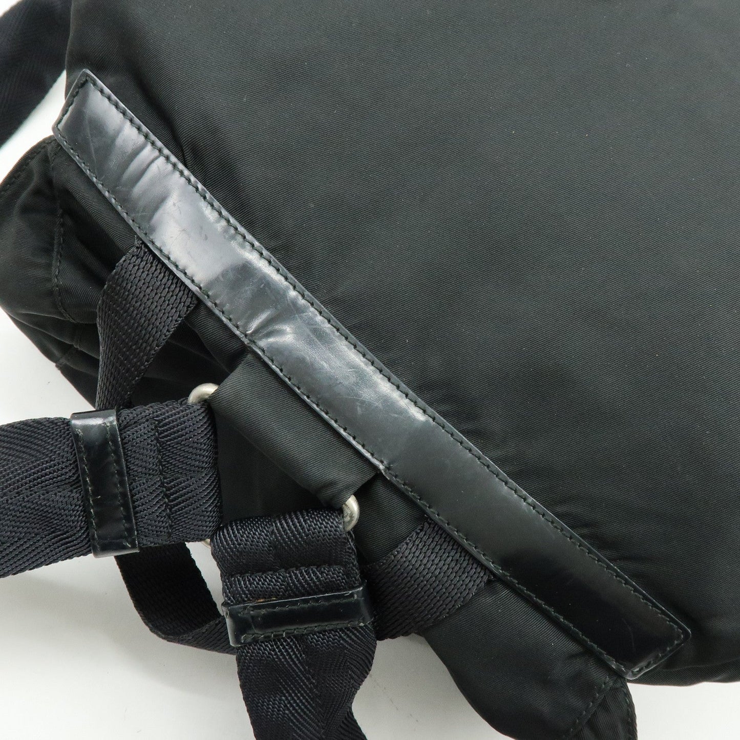 Prada Triangle Logo Nylon Leather Backpack Rucksuck Black【Pre-order】