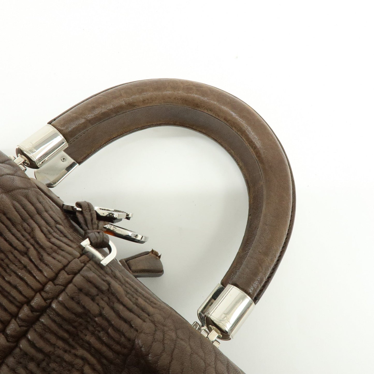 Christian Dior Embossed Gathered Leather Boston Bag Hand Bag【Pre-order】