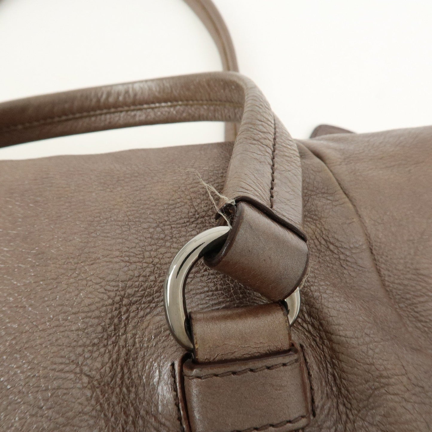 Prada Logo Leather Shoulder Bag Hand Bag Metallic Brown BR3901【Pre-order】