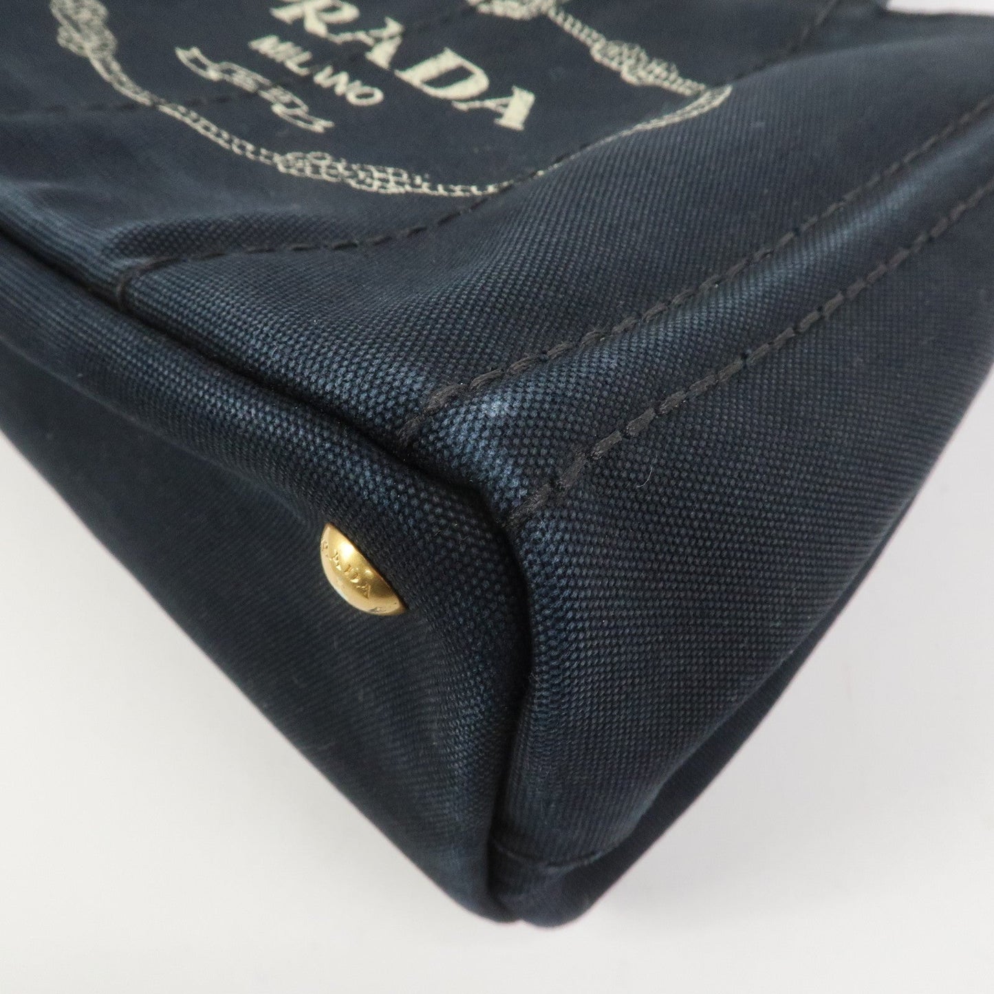 Prada Canapa Mini Triangle Logo Canvas 2Way Hand Bag Black 1BG439【Pre-order】