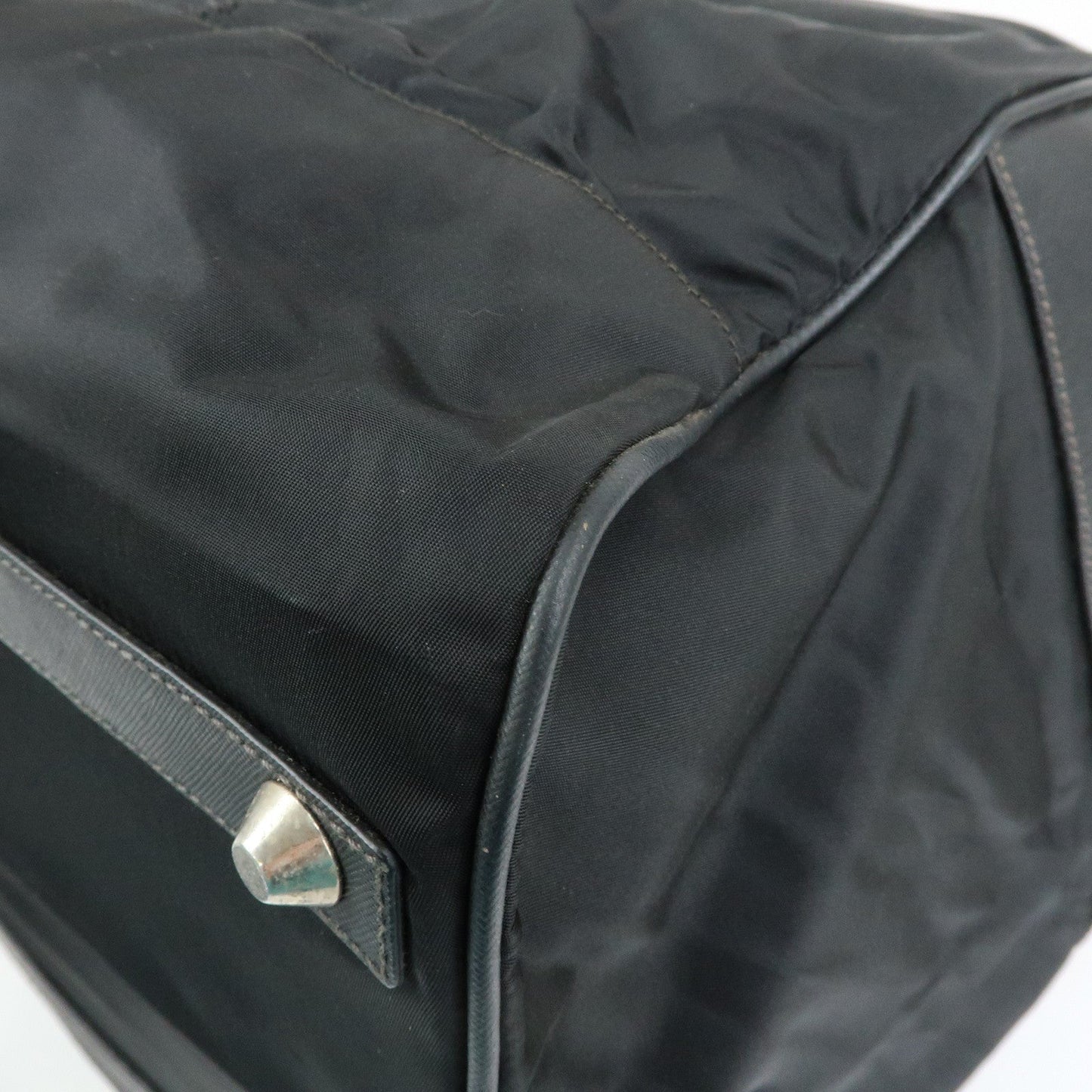 Prada Triangle Logo Nylon Leather Boston Bag Travel Bag Black【Pre-order】