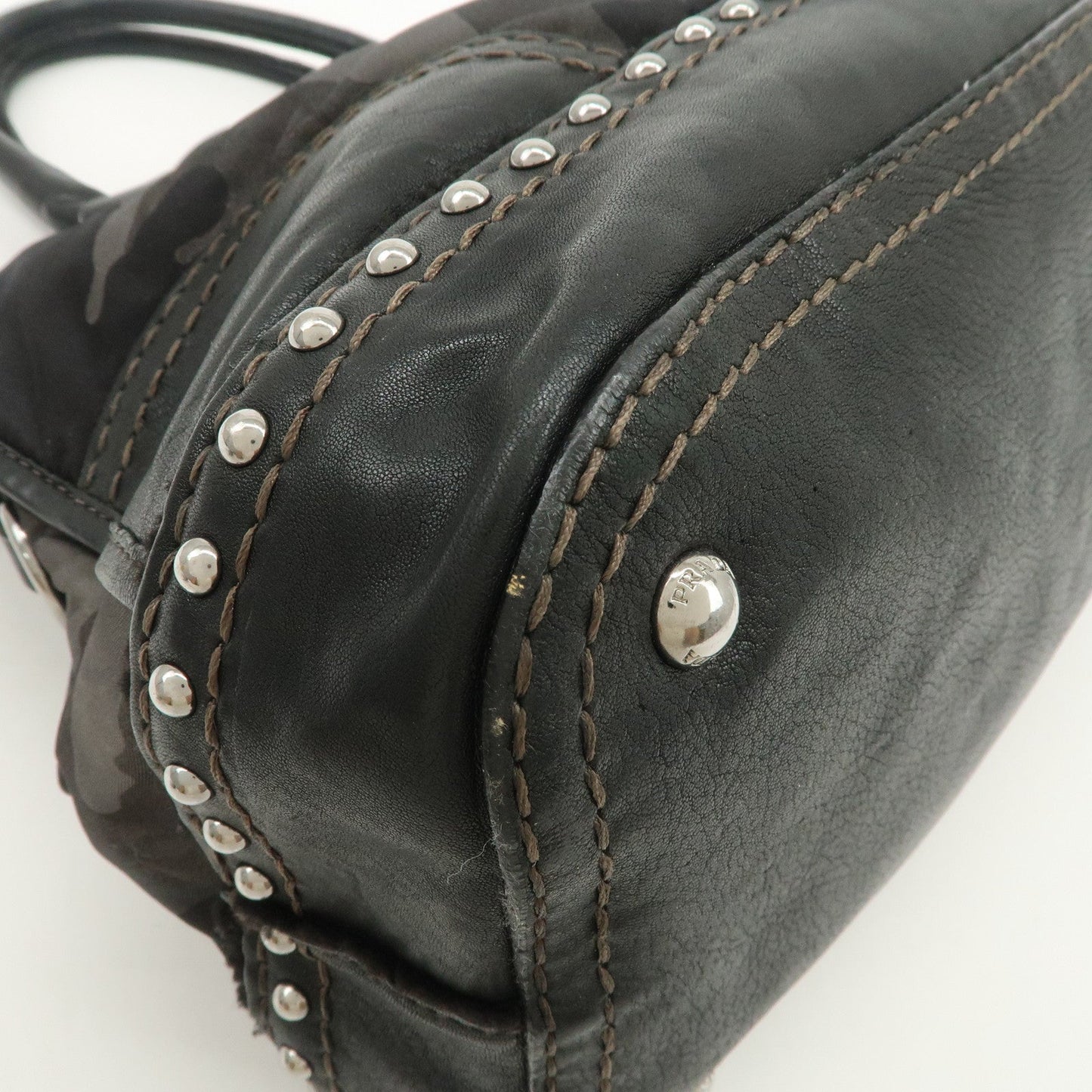 Prada Nylon Leather 2Way Hand Shoulder Bag Black Camouflage BL0688【Pre-order】
