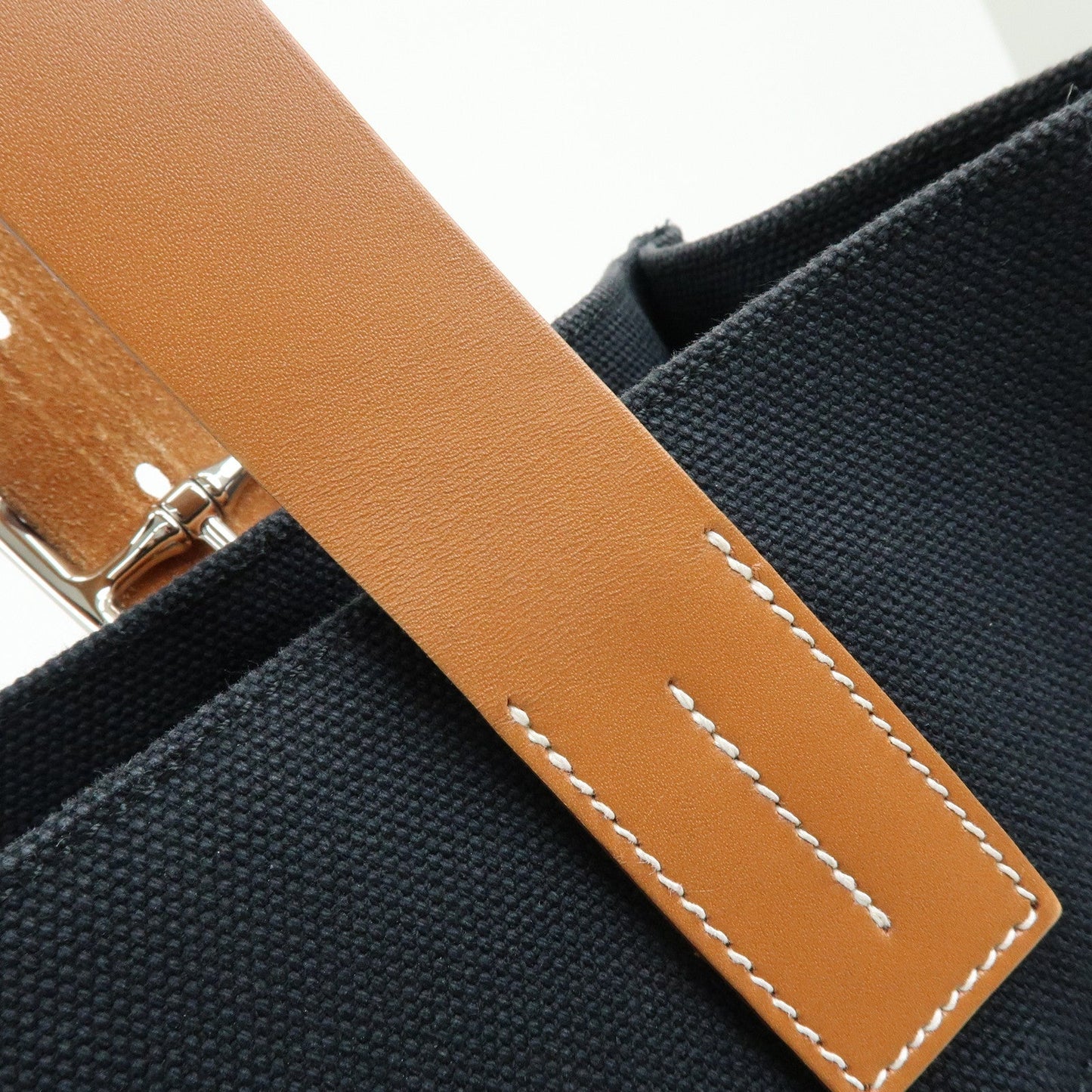 Hermes Étrivière 41 Veau Tadelakt Toile Goéland Canvas Tote Bag【Pre-order】