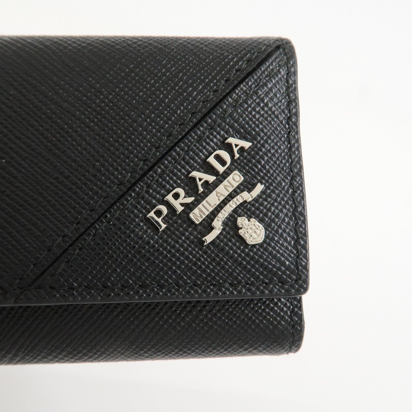 Prada Logo Saffiano Leather 6 Rings Key Case Black 2PG222【Pre-order】