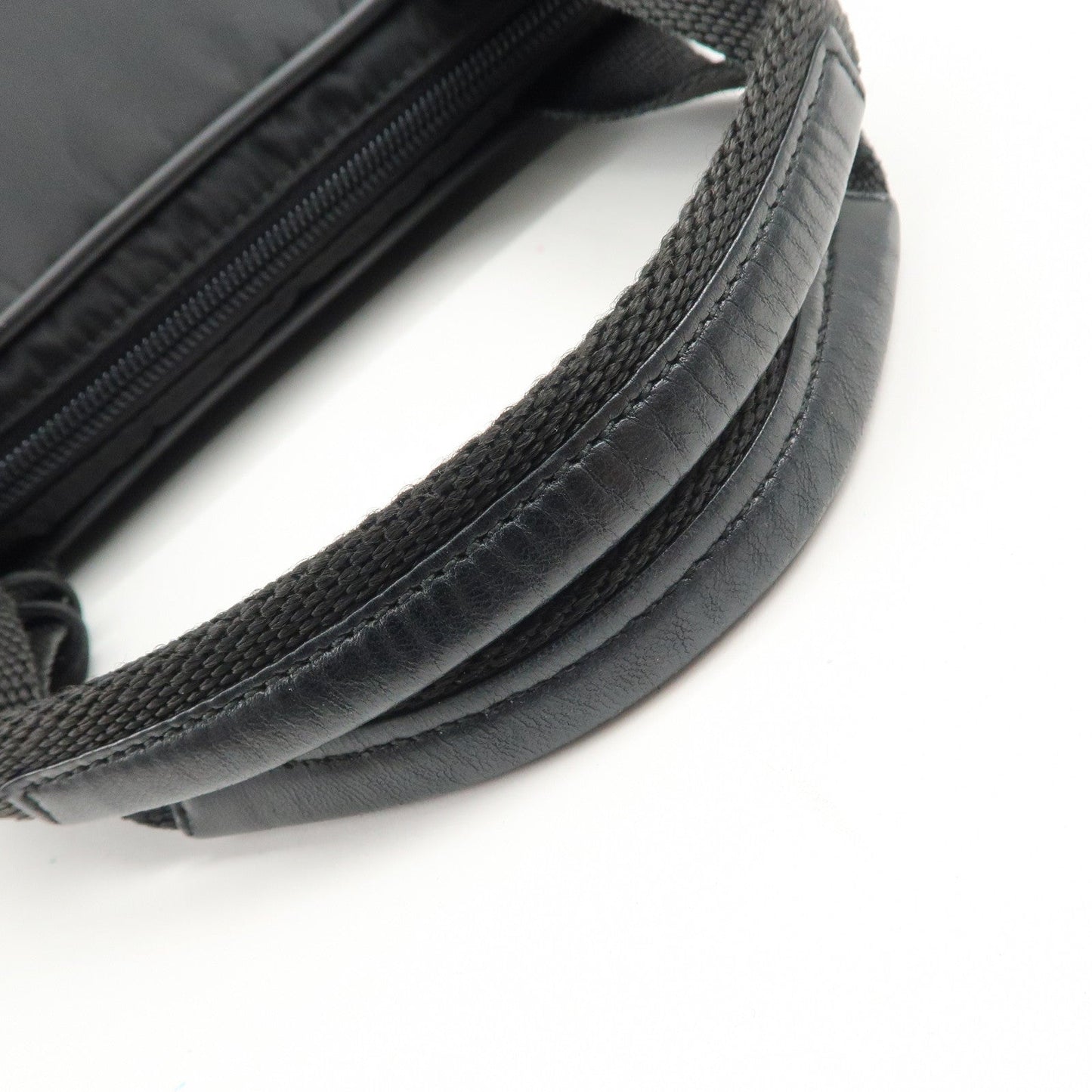 Prada Triangle Logo Nylon Leather Hand Bag Boston Bag Black【Pre-order】