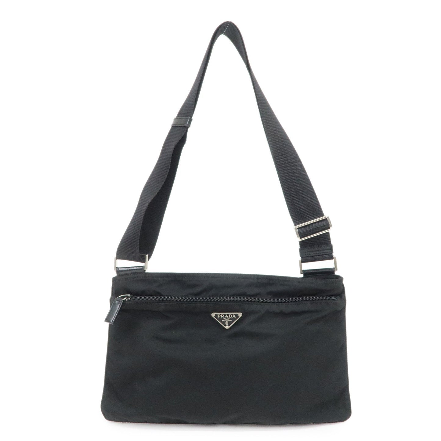 Prada Triangle Logo Nylon Leather Shoulder Bag Crossbody Bag Black【Pre-order】