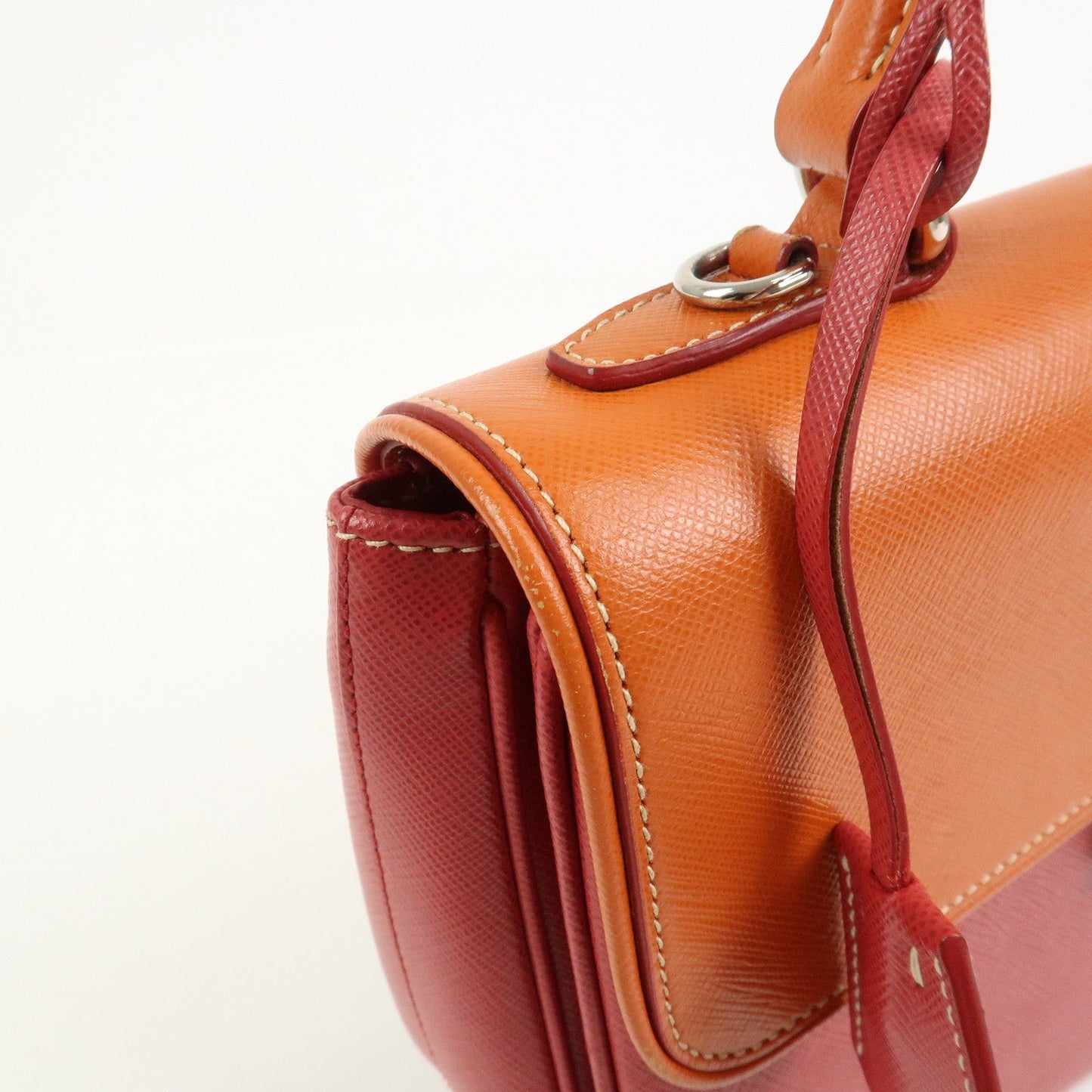 Prada Saffiano Leather 2 Way Bag Tote Bag Shoulder Bag Orange Red【Pre-order】