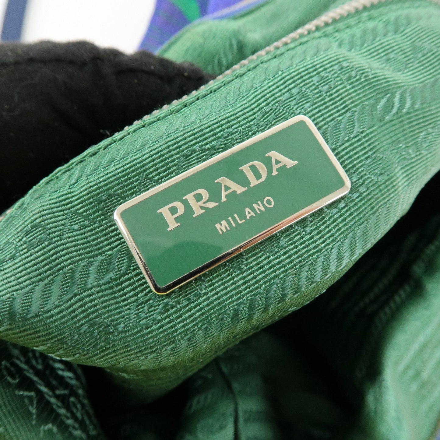 Prada Triangle Logo Linen Leather 2Way Bag Flower Motif Blue BR4696【Pre-order】