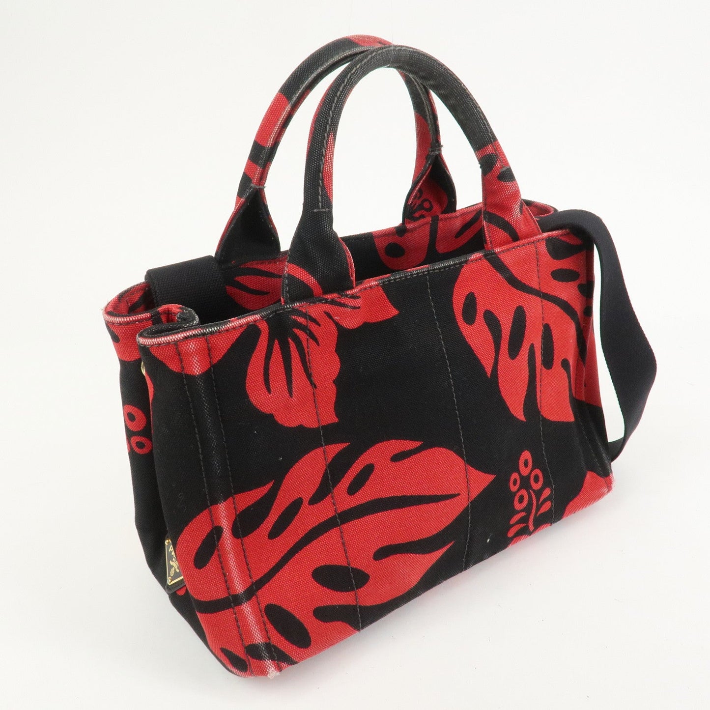 Prada Canapa Mini 2Way Bag Tote Bag Black Red BN2439G【Pre-order】
