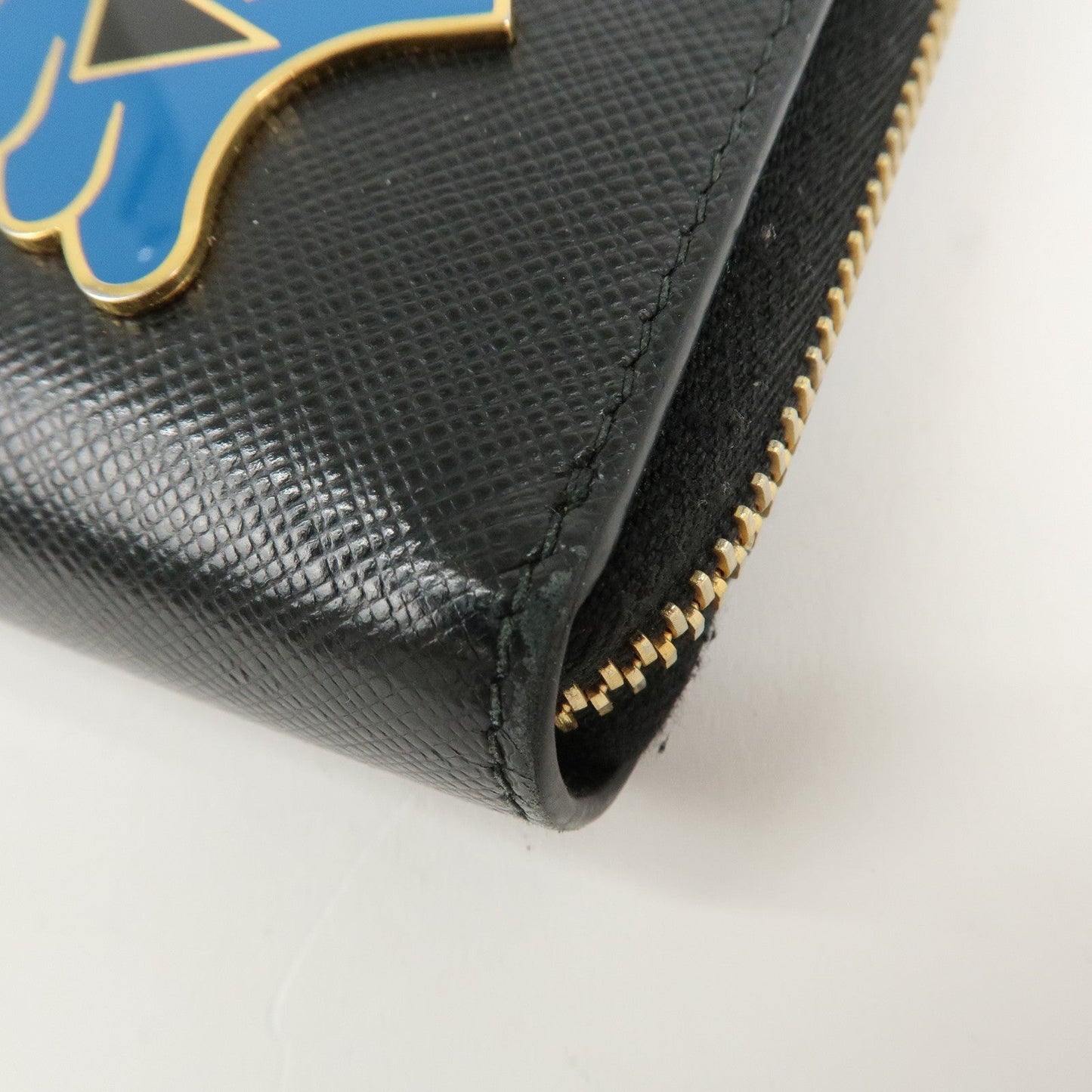 Prada Logo Saffiano Leather Zippy Long Wallet Black 1ML506【Pre-order】