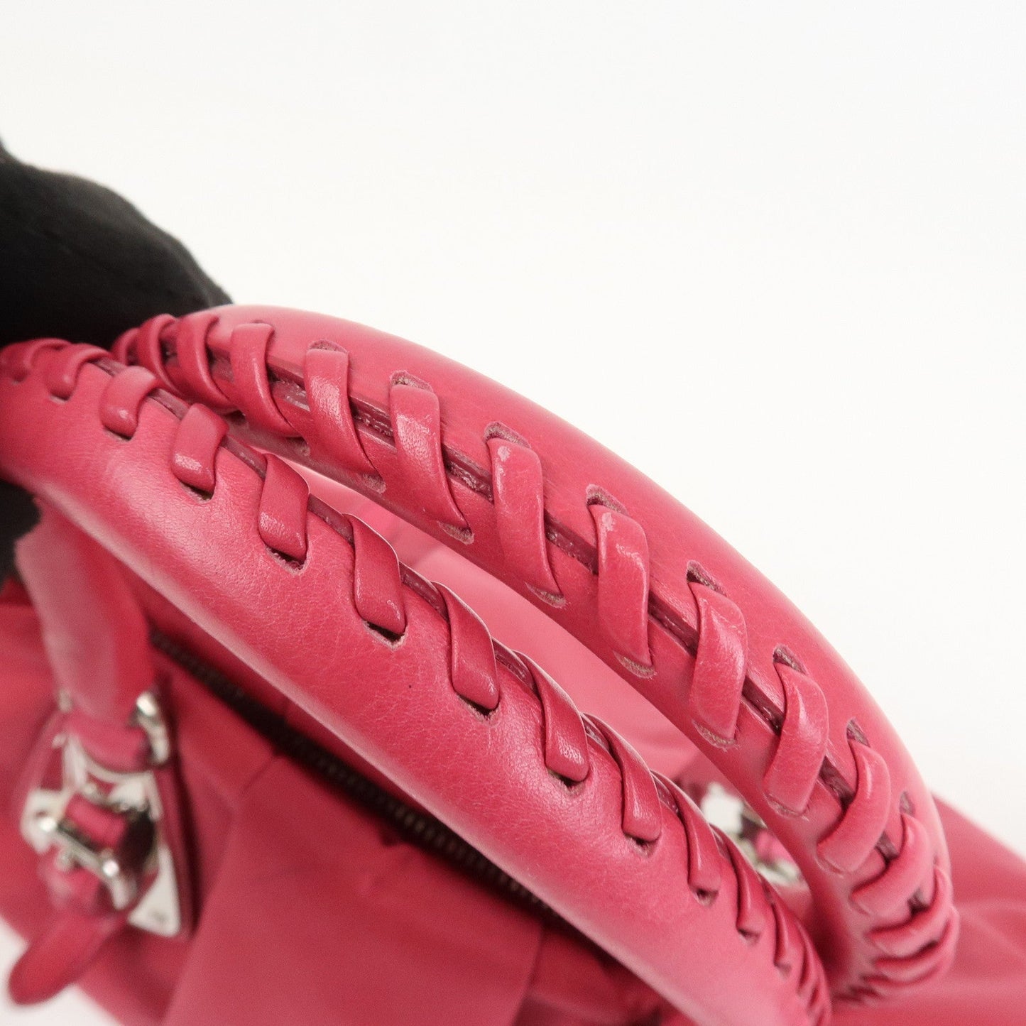 Prada Logo Nylon Leather 2Way Bag Hand Bag Shoulder Bag Pink【Pre-order】