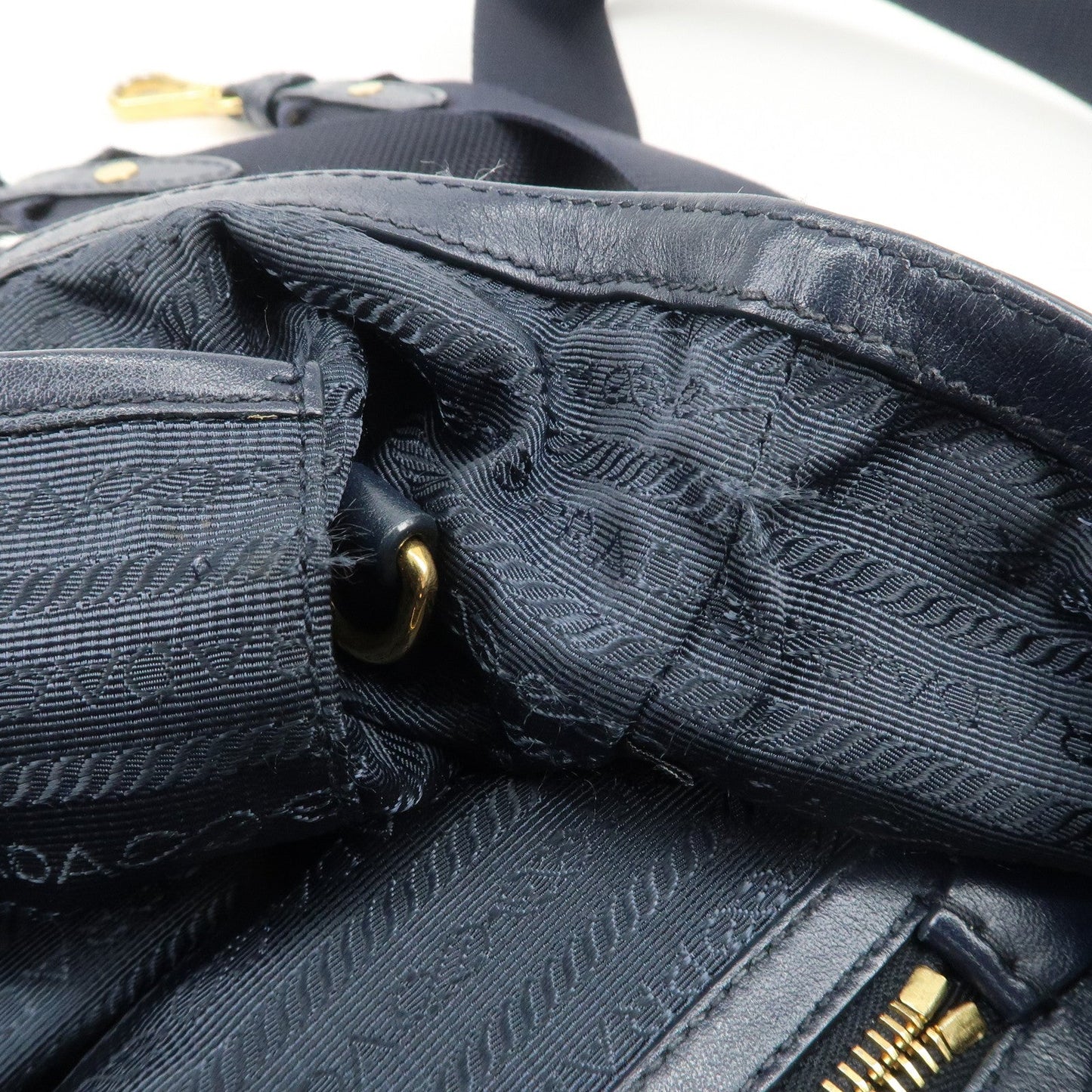 Prada Logo Nylon 2Way Bag Hand Bag Shoulder Bag Navy 1BA172【Pre-order】