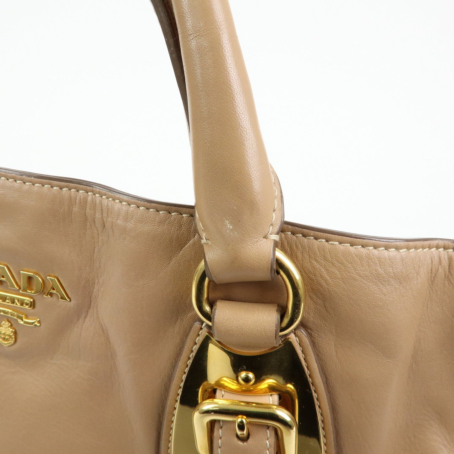 Prada Soft Calf Leather 2Way Hand Shoulder Bag Light Brown BN1902【Pre-order】
