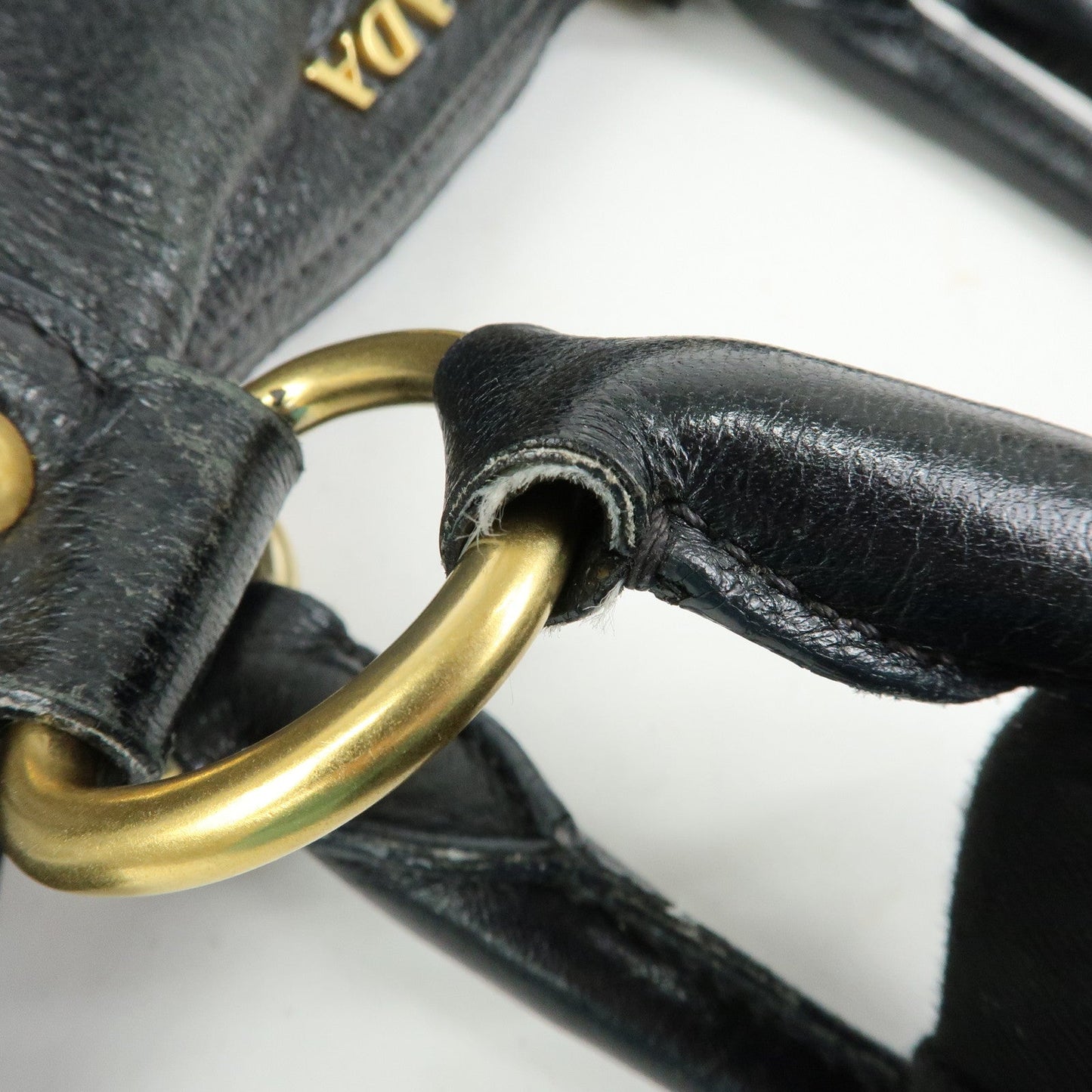Prada Logo Leather 2Way Bag Hand Bag Shoulder Bag Black BR4083【Pre-order】