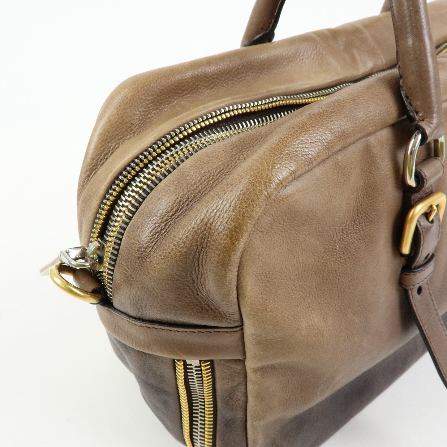 Prada Logo Leather 2Way Bag Hand Bag Shoulder Bag Brown BL0472【Pre-order】