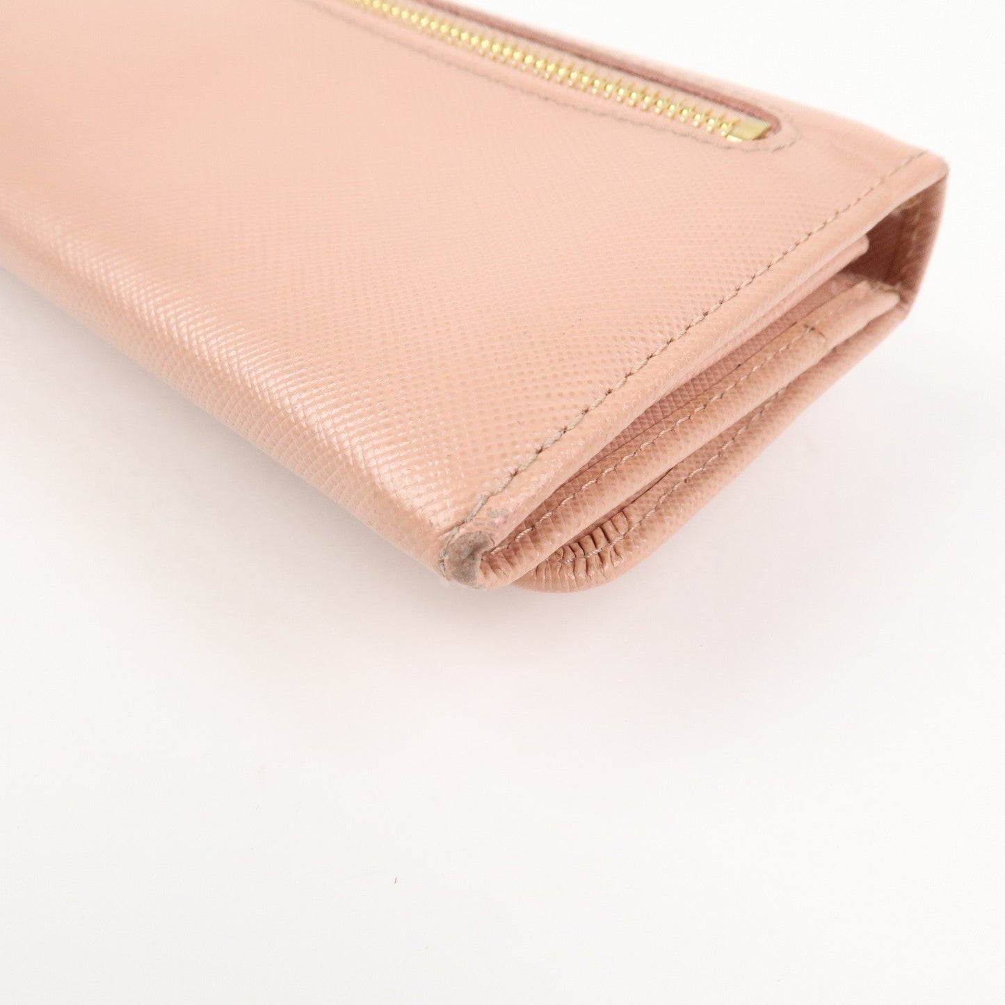 Prada Logo Saffiano Leather Ribbon Long Wallet Pink 1M1132【Pre-order】