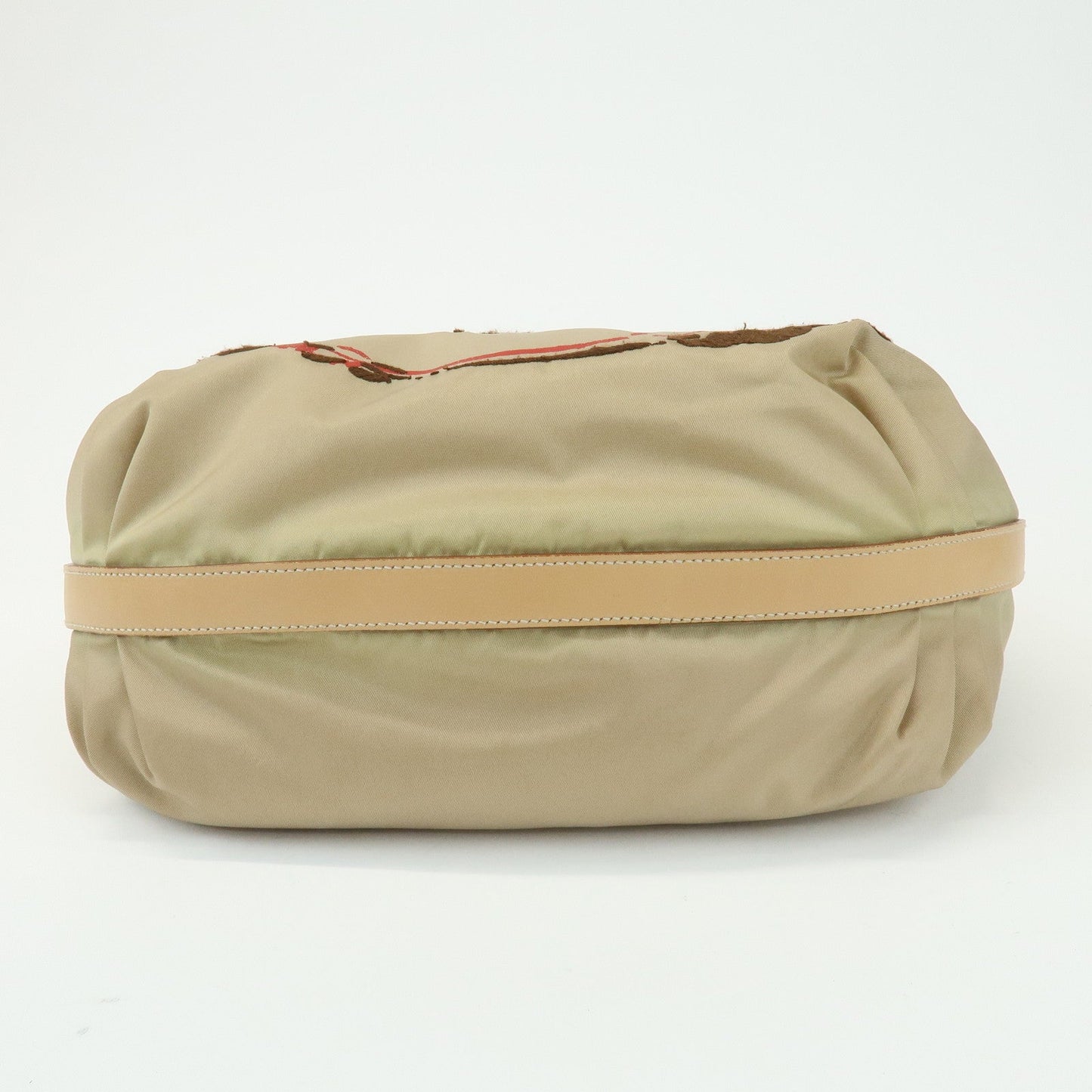 Prada Logo Nylon Leather Shoulder Bag Hand Bag Beige BR3315【Pre-order】