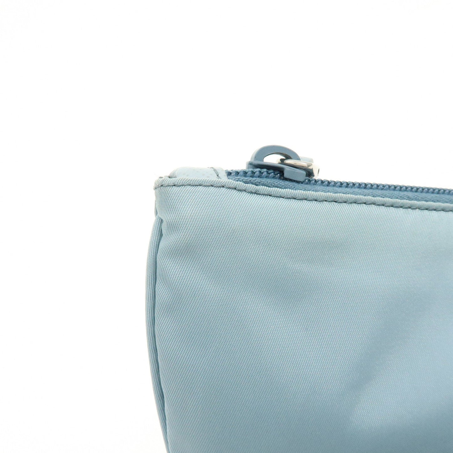 Prada Triangle Logo TESSUTO IMPUNTU Nylon Pouch Light Blue 1NH545【Pre-order】