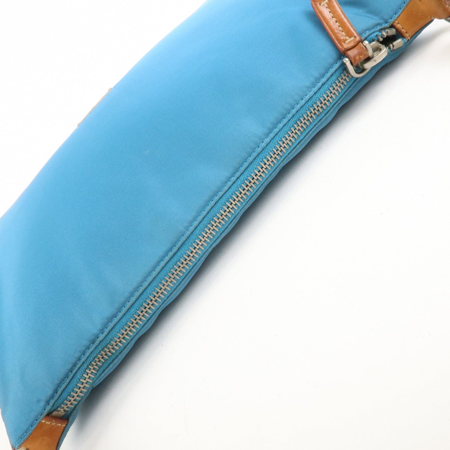 Prada Triangle Logo Nylon Leather Shoulder Bag Blue Brown BR2205【Pre-order】