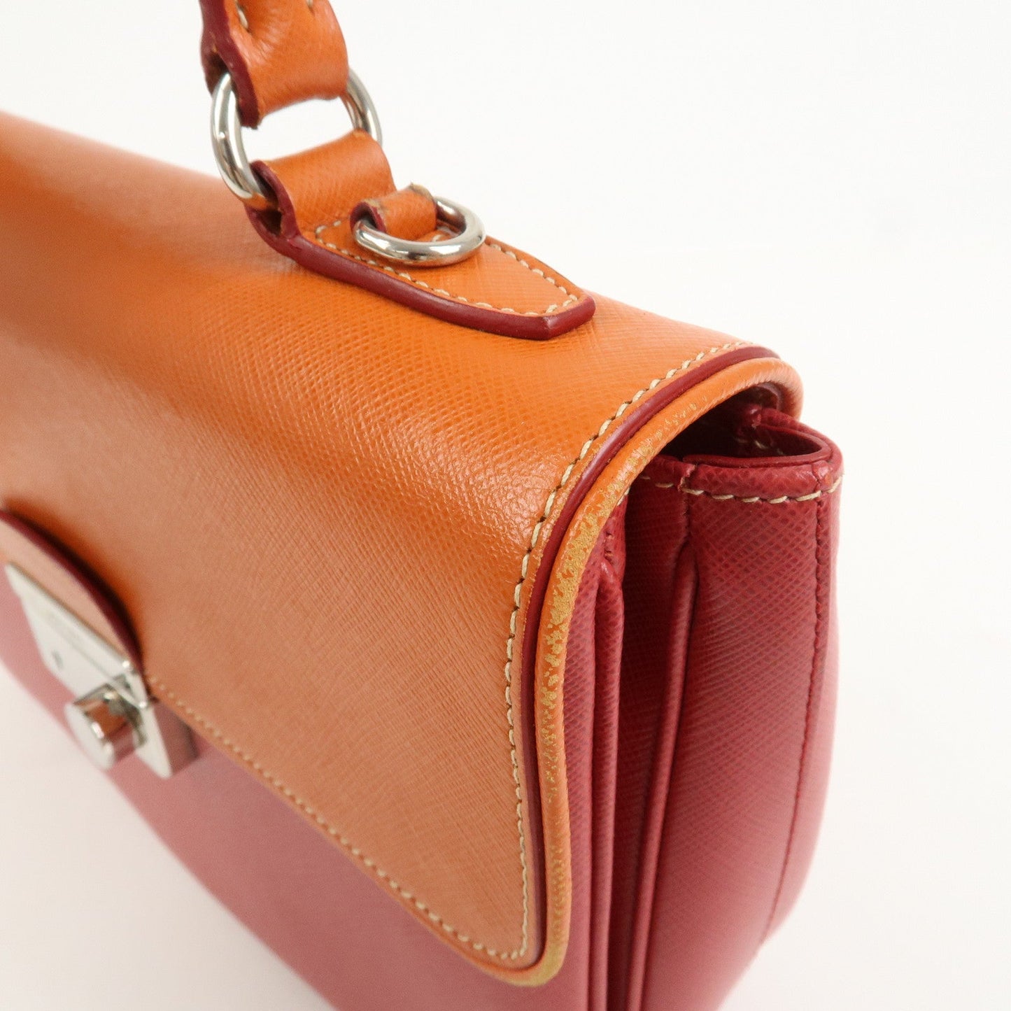 Prada Saffiano Leather 2 Way Bag Tote Bag Shoulder Bag Orange Red【Pre-order】