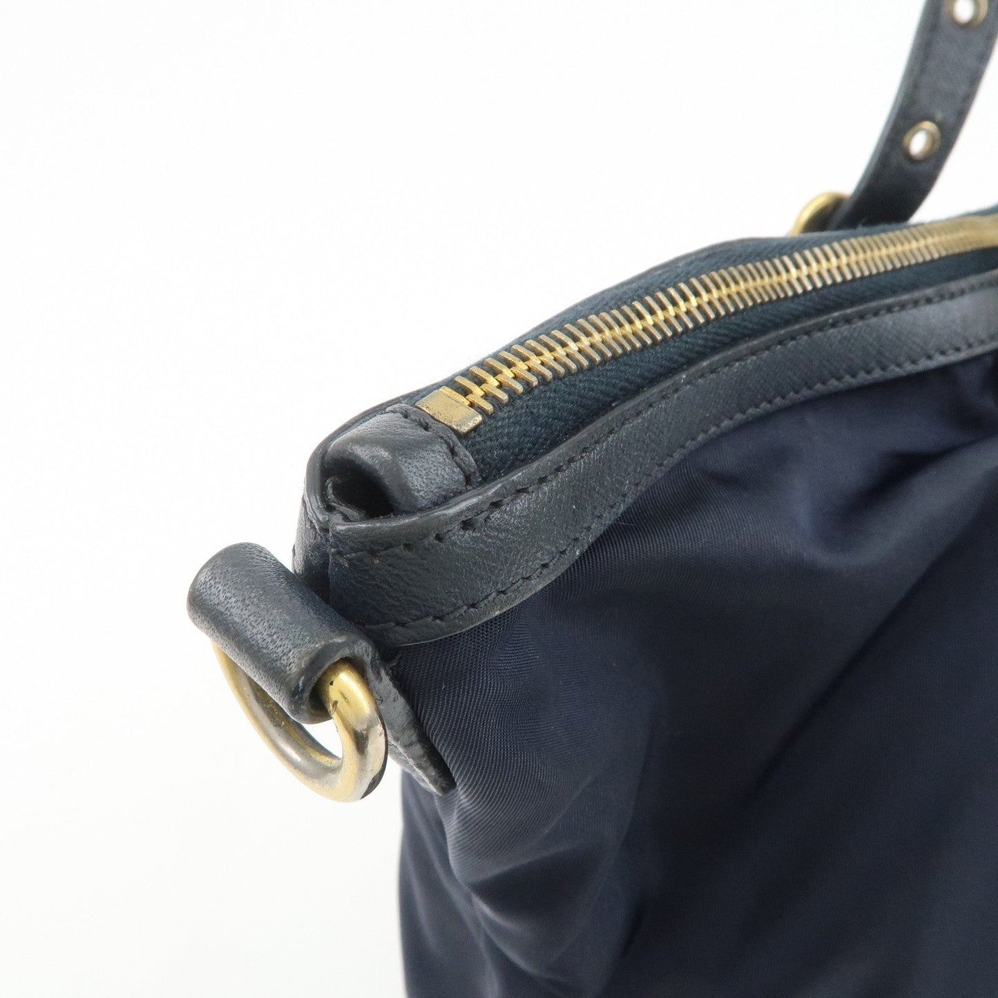 Prada Nylon Saffiano Leather Shoulder Bag Tote Bag Navy【Pre-order】