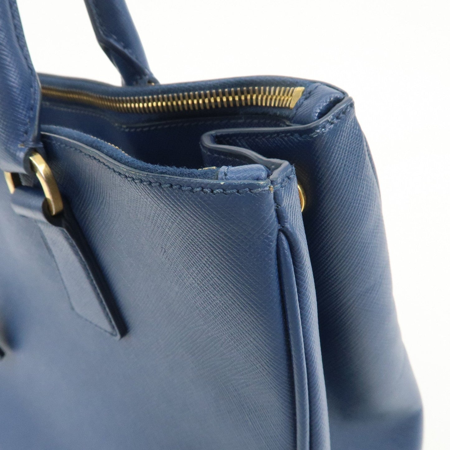 Prada Triangle Logo Saffiano Leather 2Way Bag Shoulder Bag Blue【Pre-order】