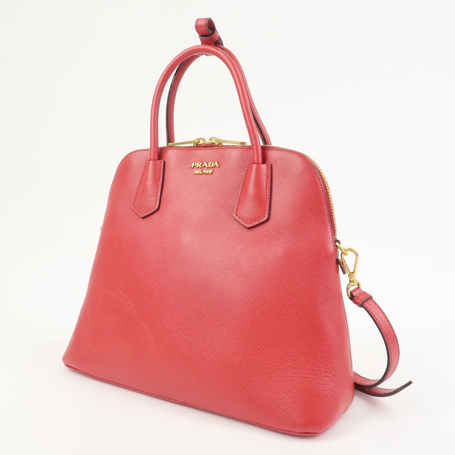 Prada Logo Saffiano Leather 2Way Hand Bag Shoulder Bag Red BL0907【Pre-order】