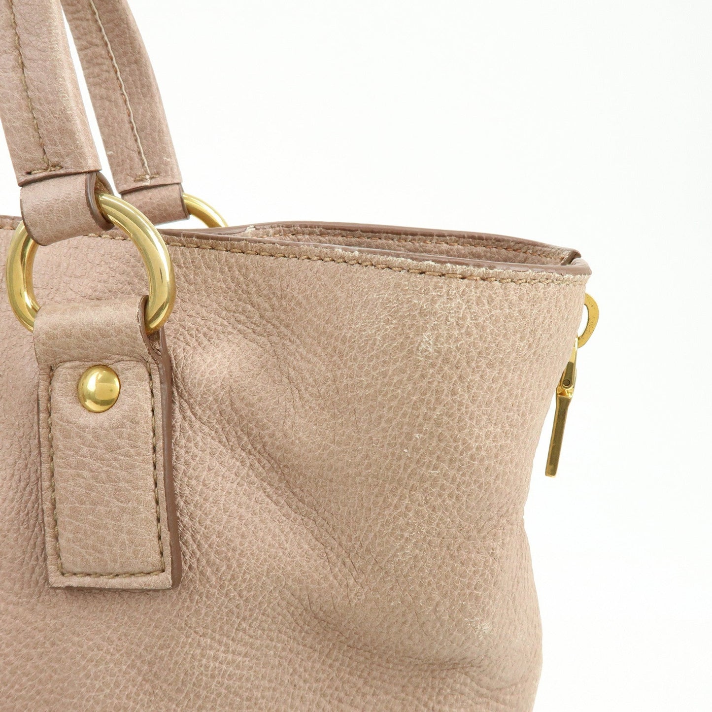 Prada Logo Leather Tote Bag Shoulder Bag Pink【Pre-order】