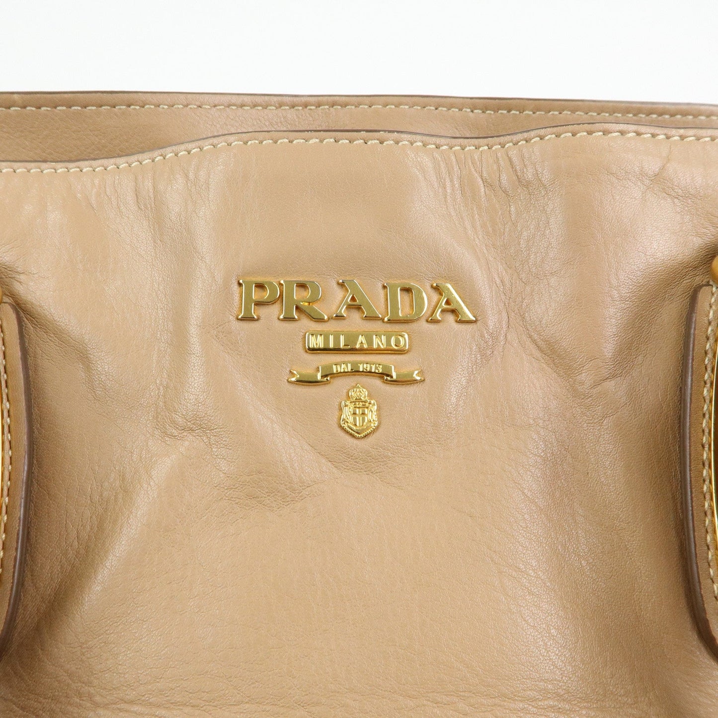 Prada Soft Calf Leather 2Way Hand Shoulder Bag Light Brown BN1902【Pre-order】