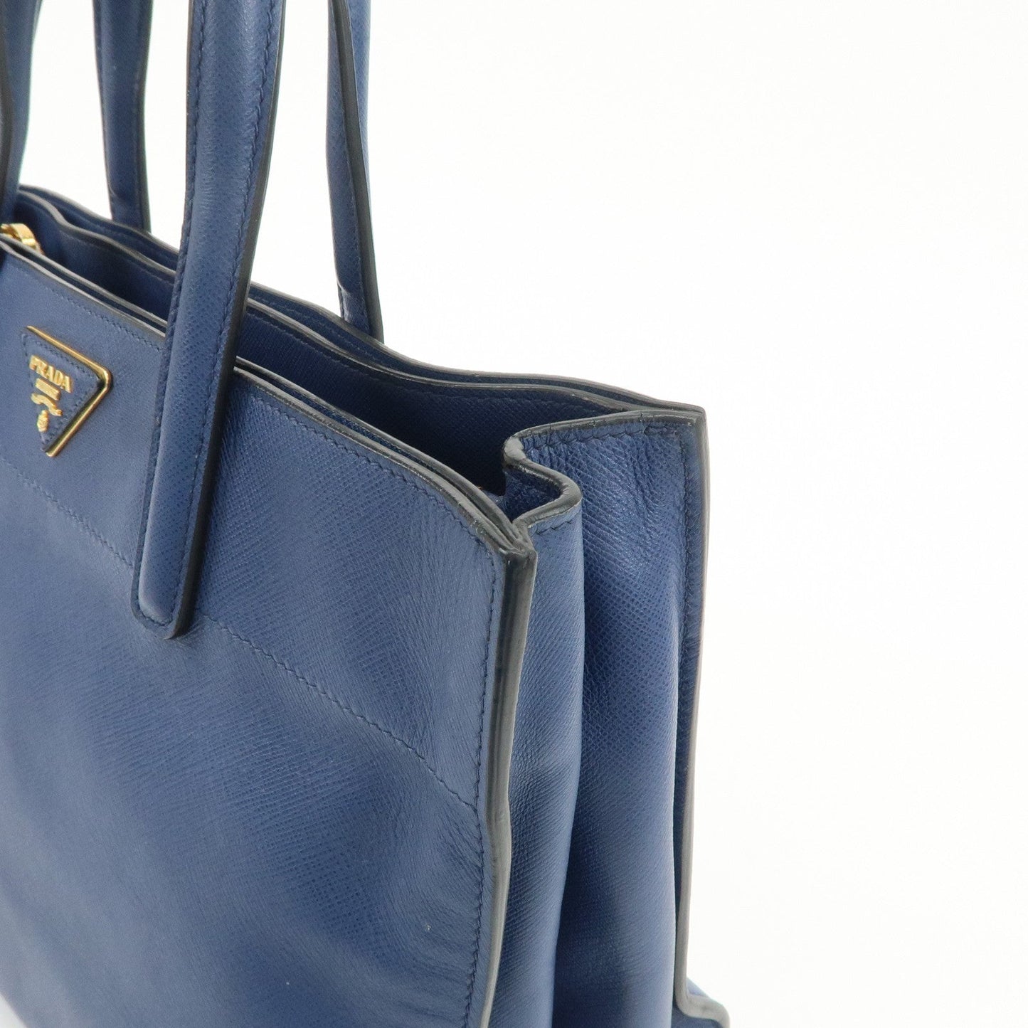 Prada Triangle Logo Saffiano Leather 2Way Bag Hand Bag Navy【Pre-order】