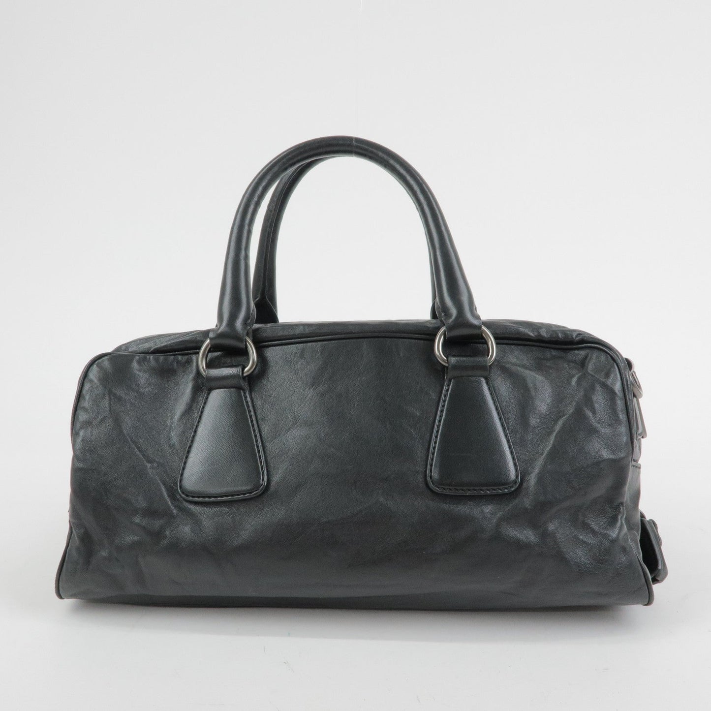 Prada Leather Boston Bag Hand Bag Black BL0758【Pre-order】