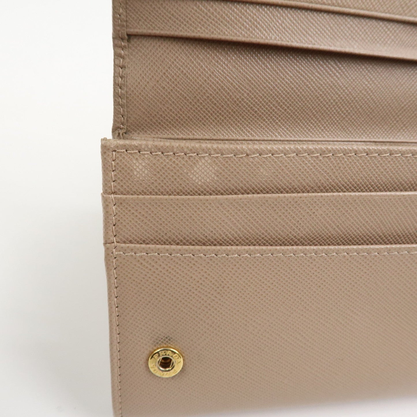 Prada Triangle Logo Saffiano Leather Long Wallet Beige 1MH132【Pre-order】