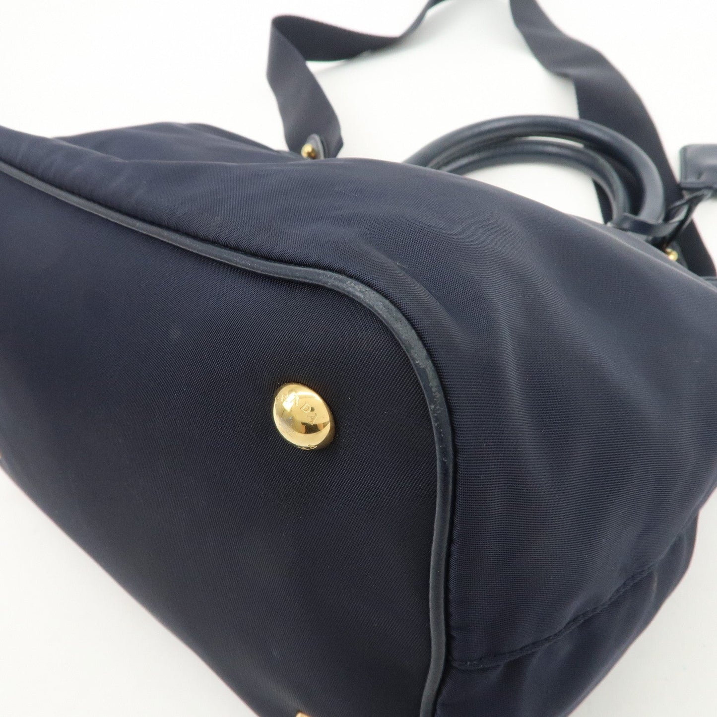 Prada Logo Nylon 2Way Bag Hand Bag Shoulder Bag Navy 1BA172【Pre-order】