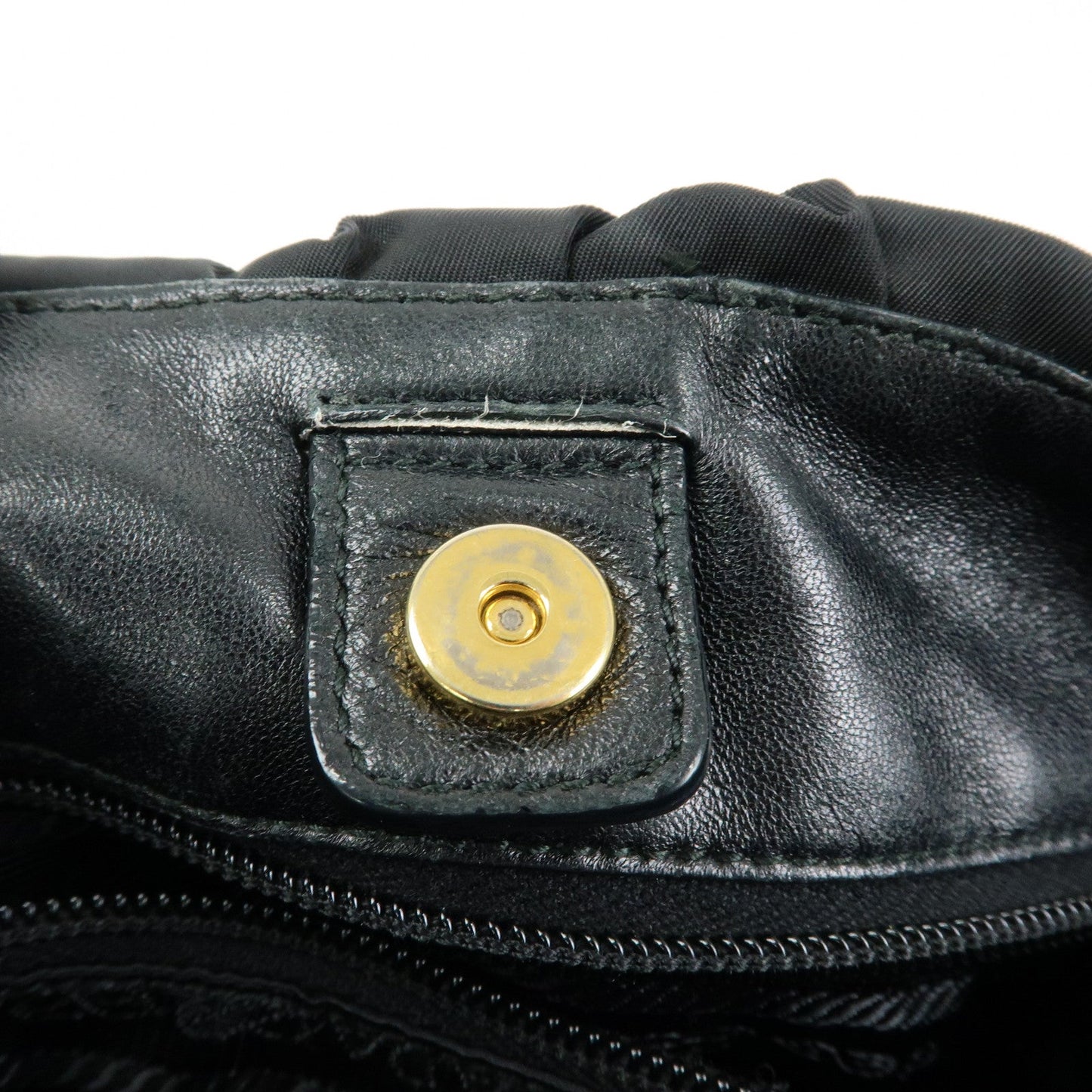 Prada Ribbon Nylon Leather Shoulder Bag Hand Bag Black BR4237【Pre-order】