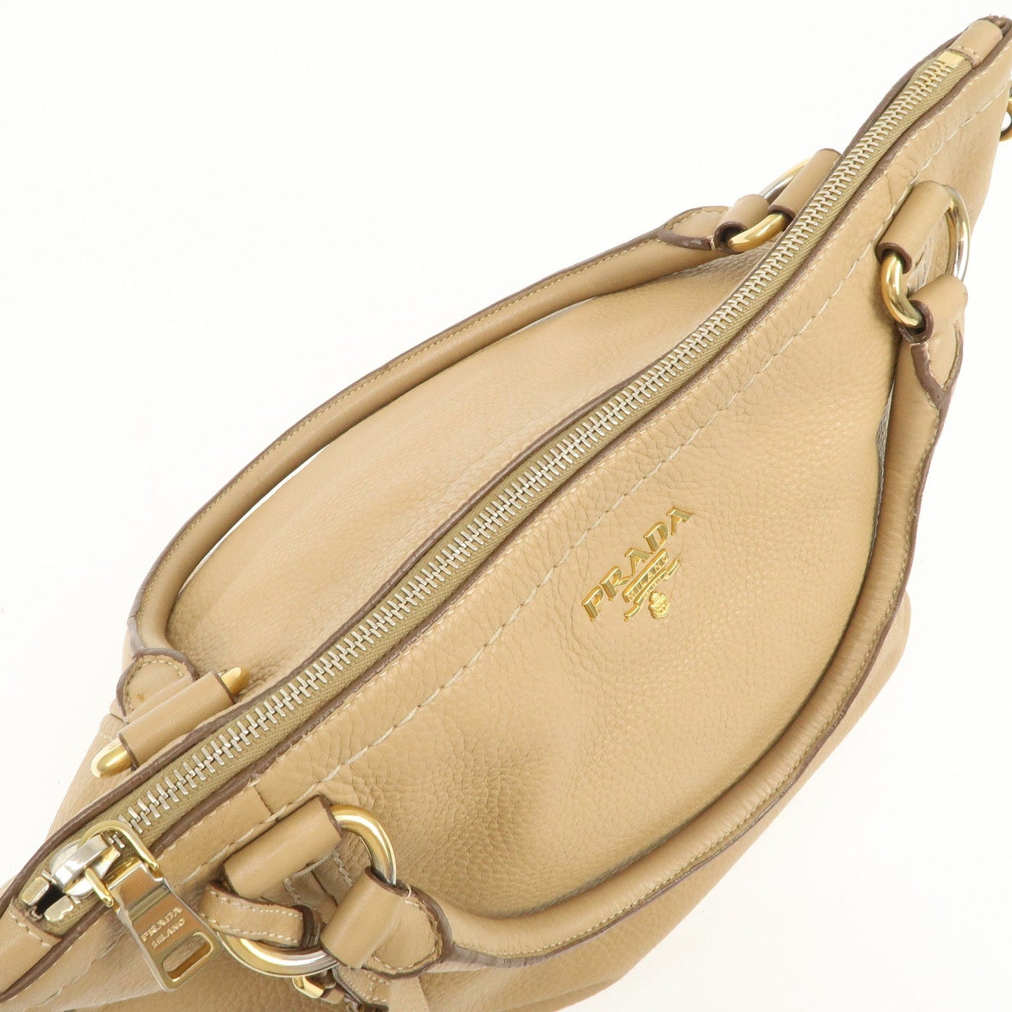 Prada Logo Leather 2Way Bag Hand Bag Shoulder Bag Camel【Pre-order】