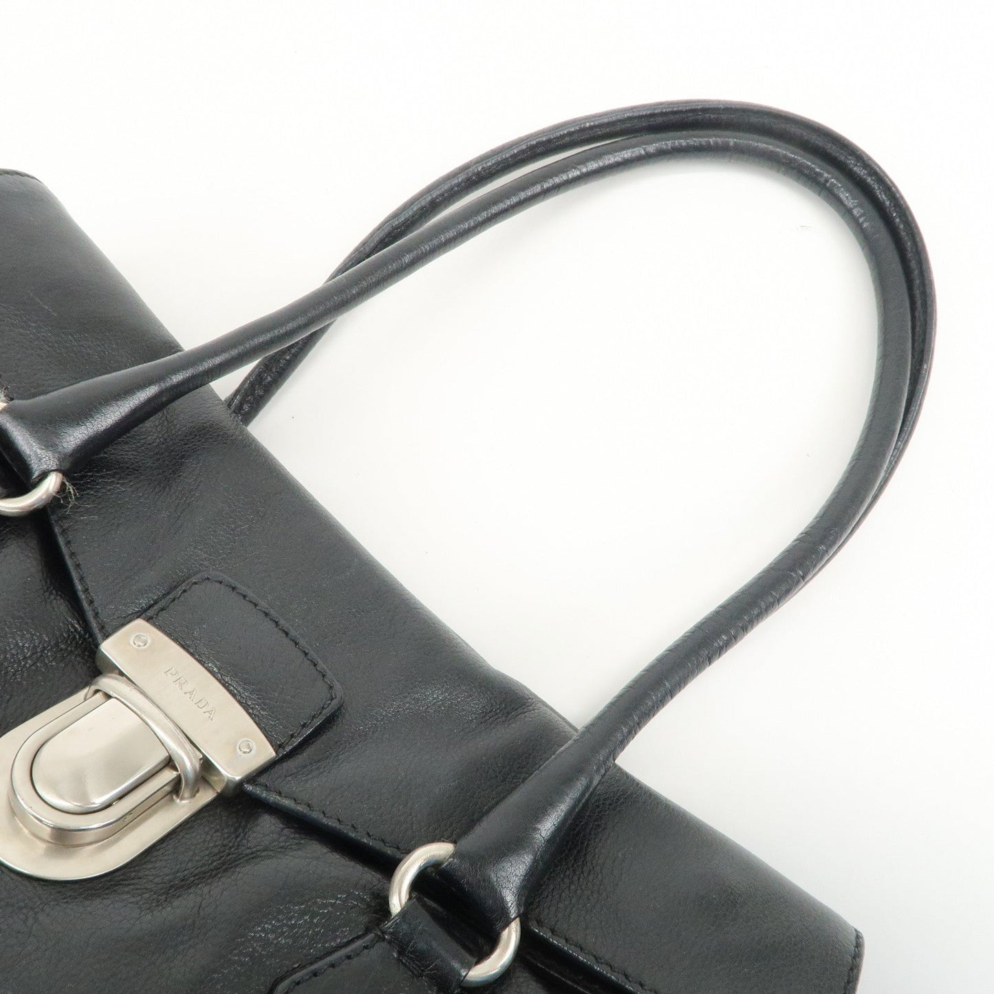 Prada Triangle Logo Leather Shoulder Bag Hand Bag Black【Pre-order】