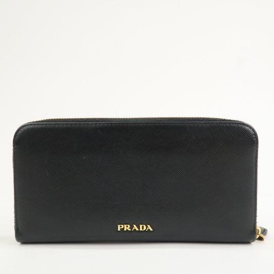 Prada Logo Saffiano Leather Zippy Long Wallet Black 1ML506【Pre-order】