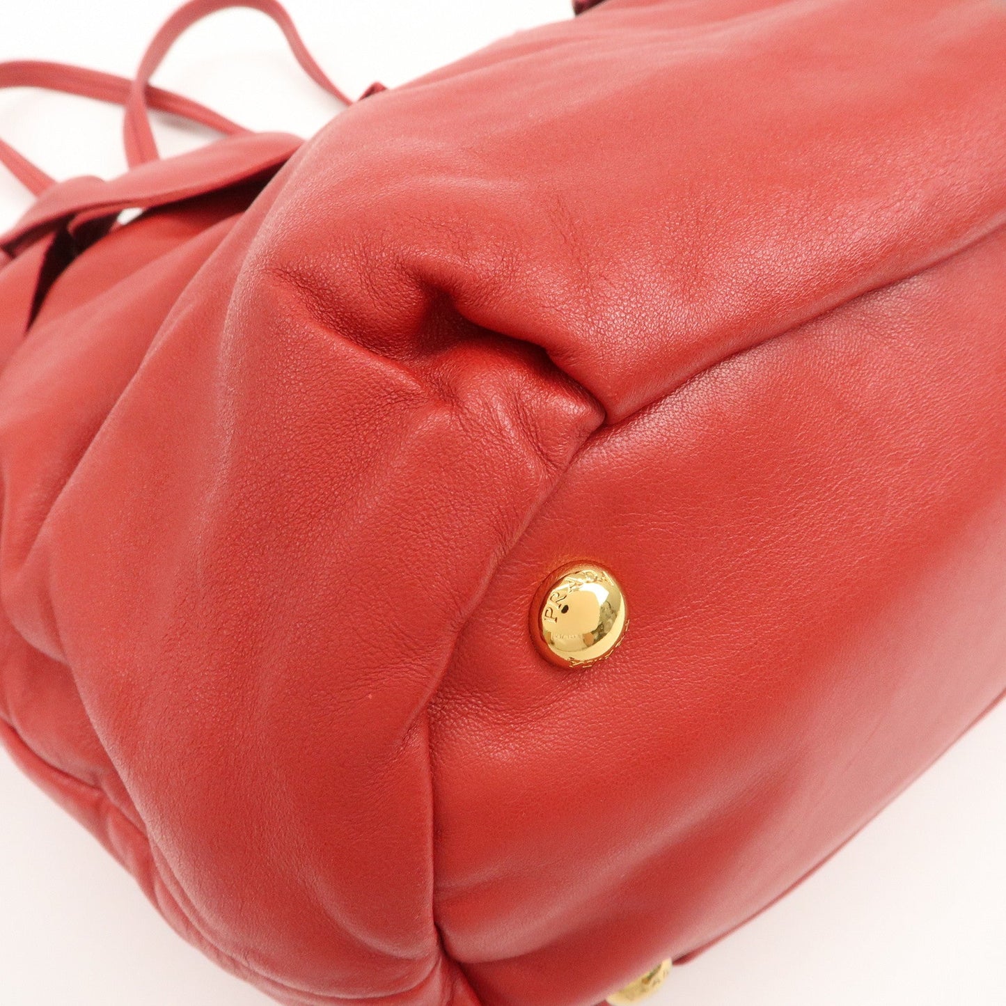 Prada Logo Leather 2Way Bag Hand Bag Shoulder Bag Red BR4205【Pre-order】
