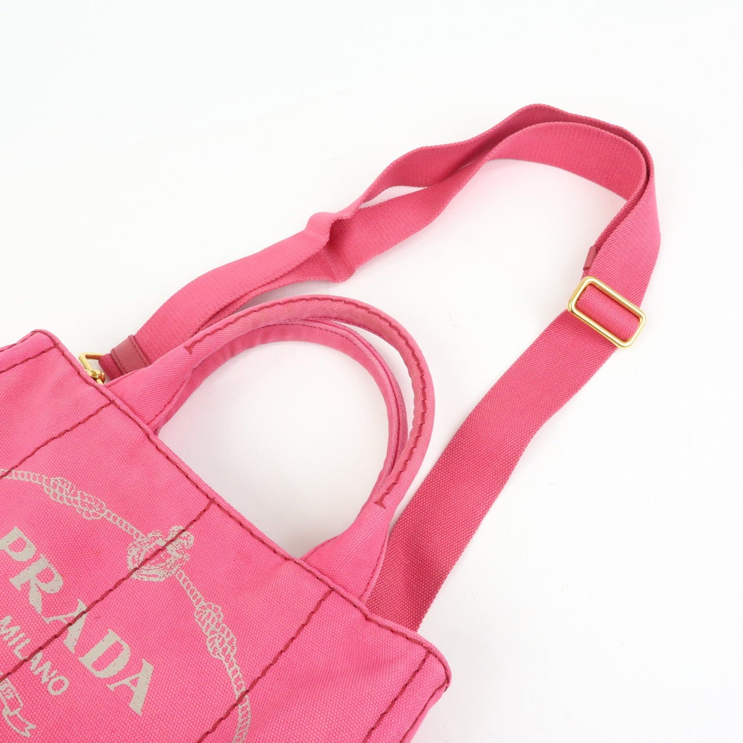 Prada Triangle Logo Canapa Mini 2Way Hand Shoulder Bag Pink B2439G【Pre-order】