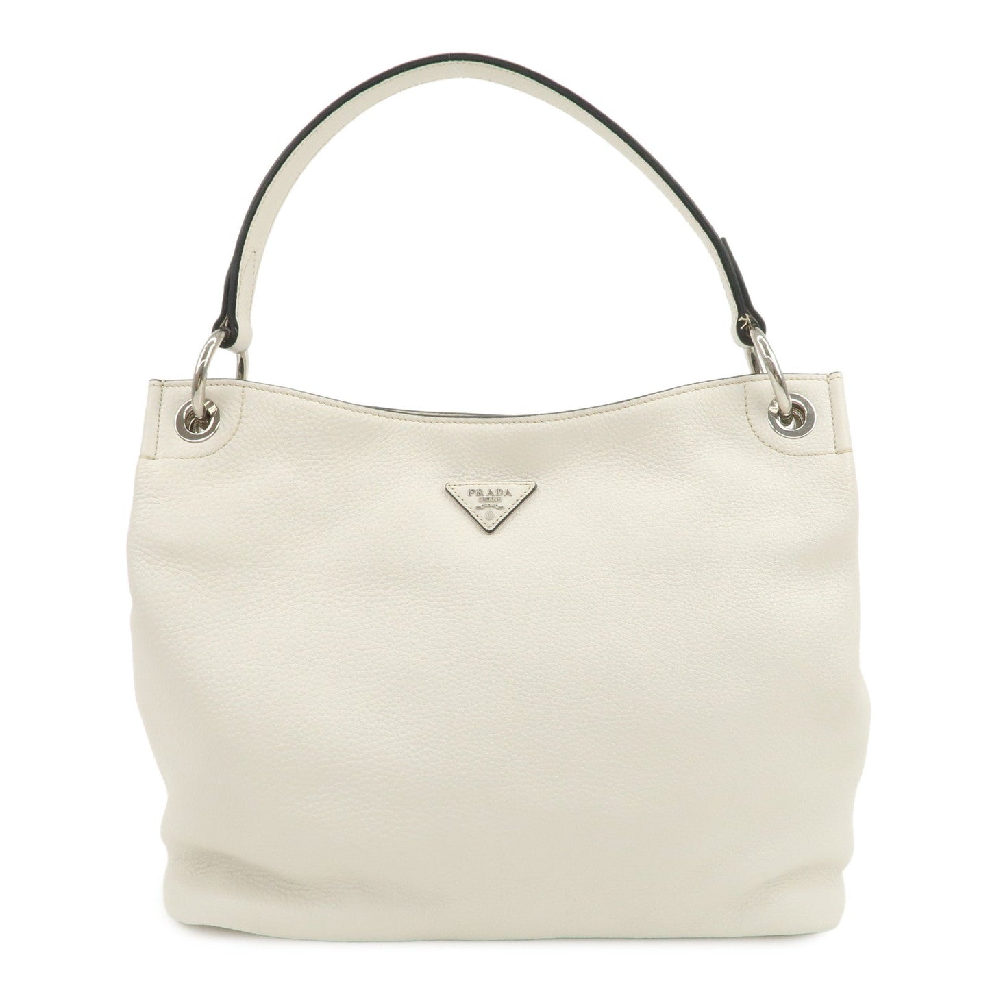 Prada Triangle Logo Leather Shoulder Bag White BR5124【Pre-order】