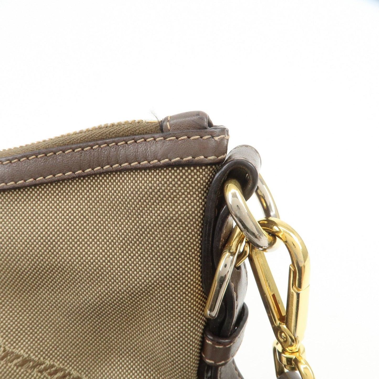 Prada Logo Jacquard Leather Shoulder Bag Beige Brown BT867A【Pre-order】