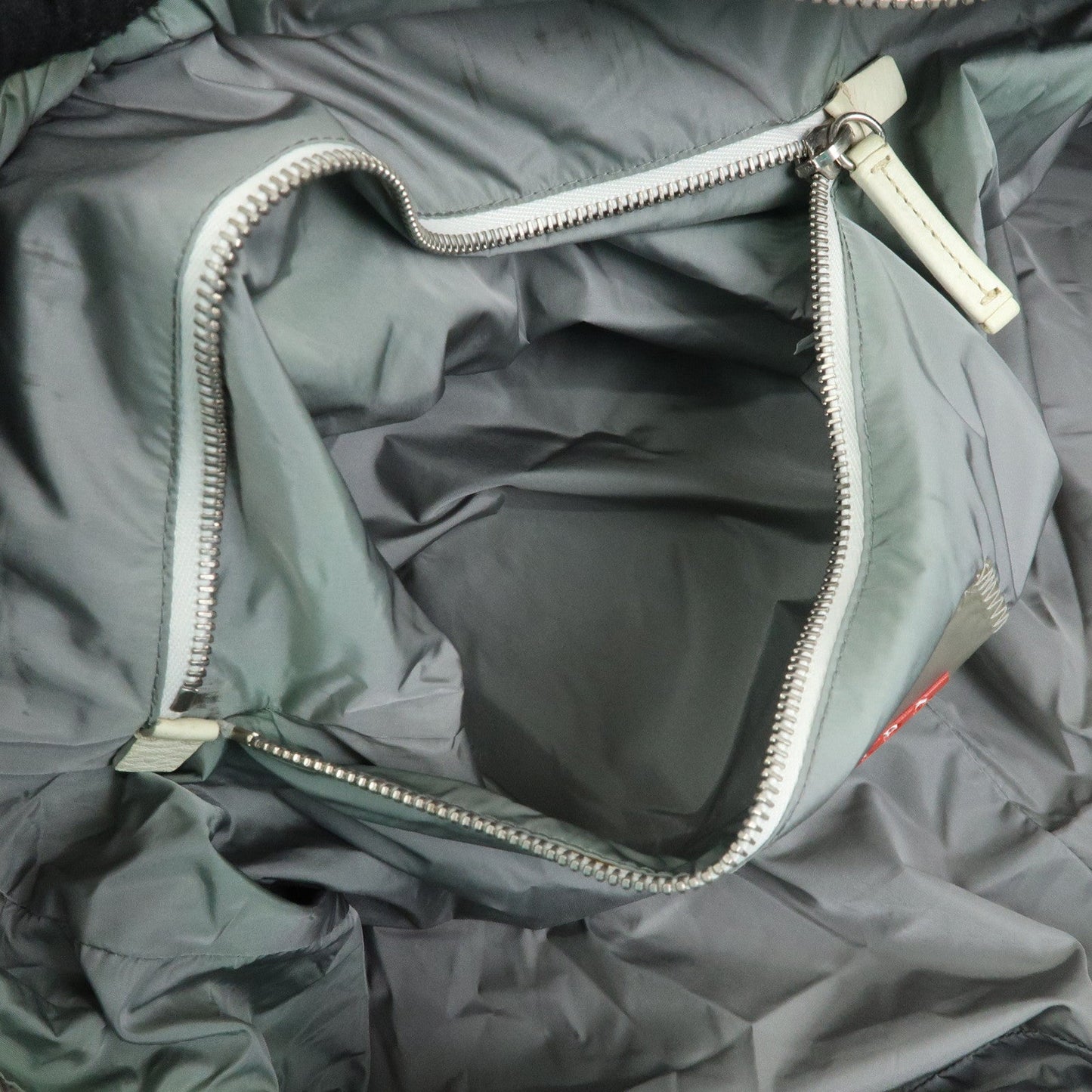 Prada Sports Nylon Leather Boston Bag Hand Bag Gray Irvory【Pre-order】