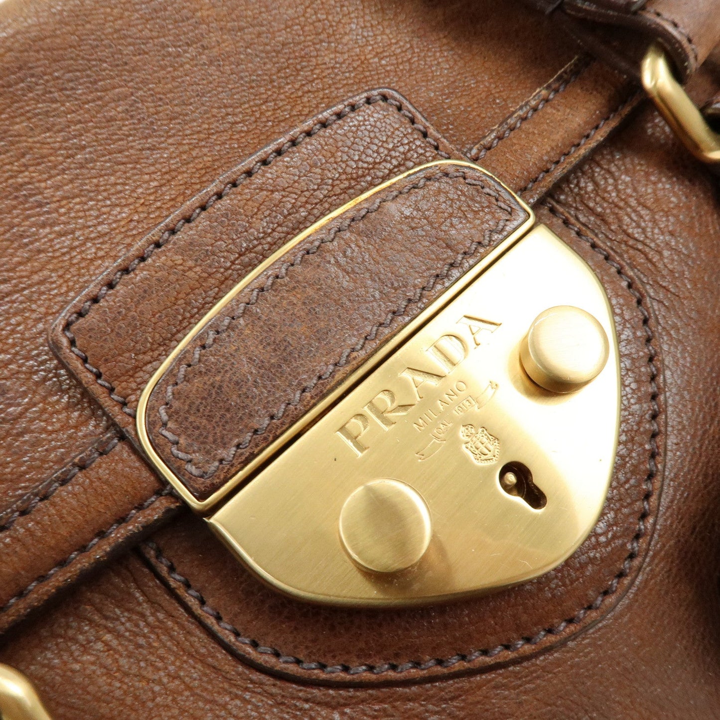Prada Leather Shoulder Bag Hand Bag Brown BR3130【Pre-order】