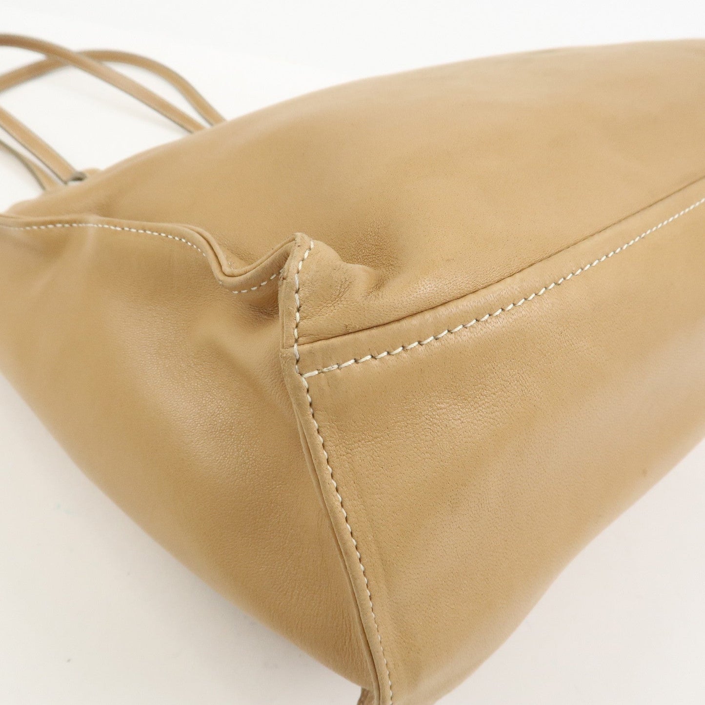 Prada Triangle Logo Lambskin Tote Bag Shoulder Bag Beige BR1566【Pre-order】